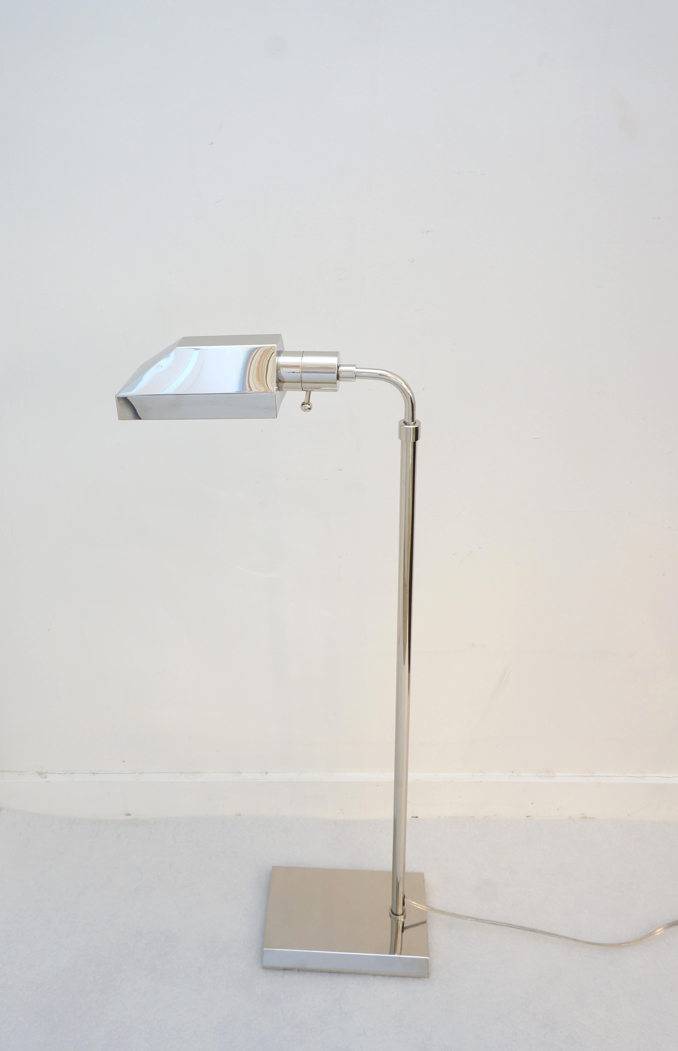 Nickel Plated Cedric Hartman Floor Lamp In Good Condition For Sale In West Palm Beach, FL