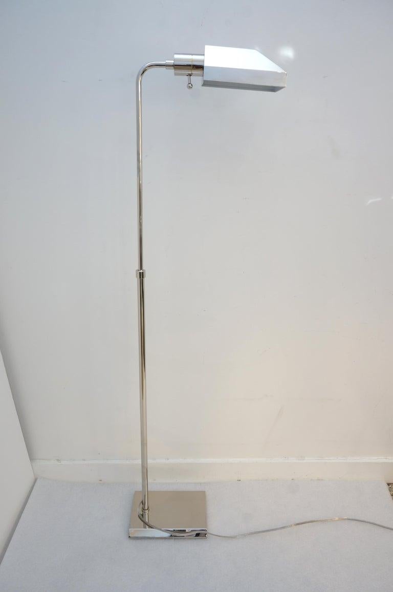 Nickel Plated Cedric Hartman Style Floor Lamp In Good Condition For Sale In West Palm Beach, FL
