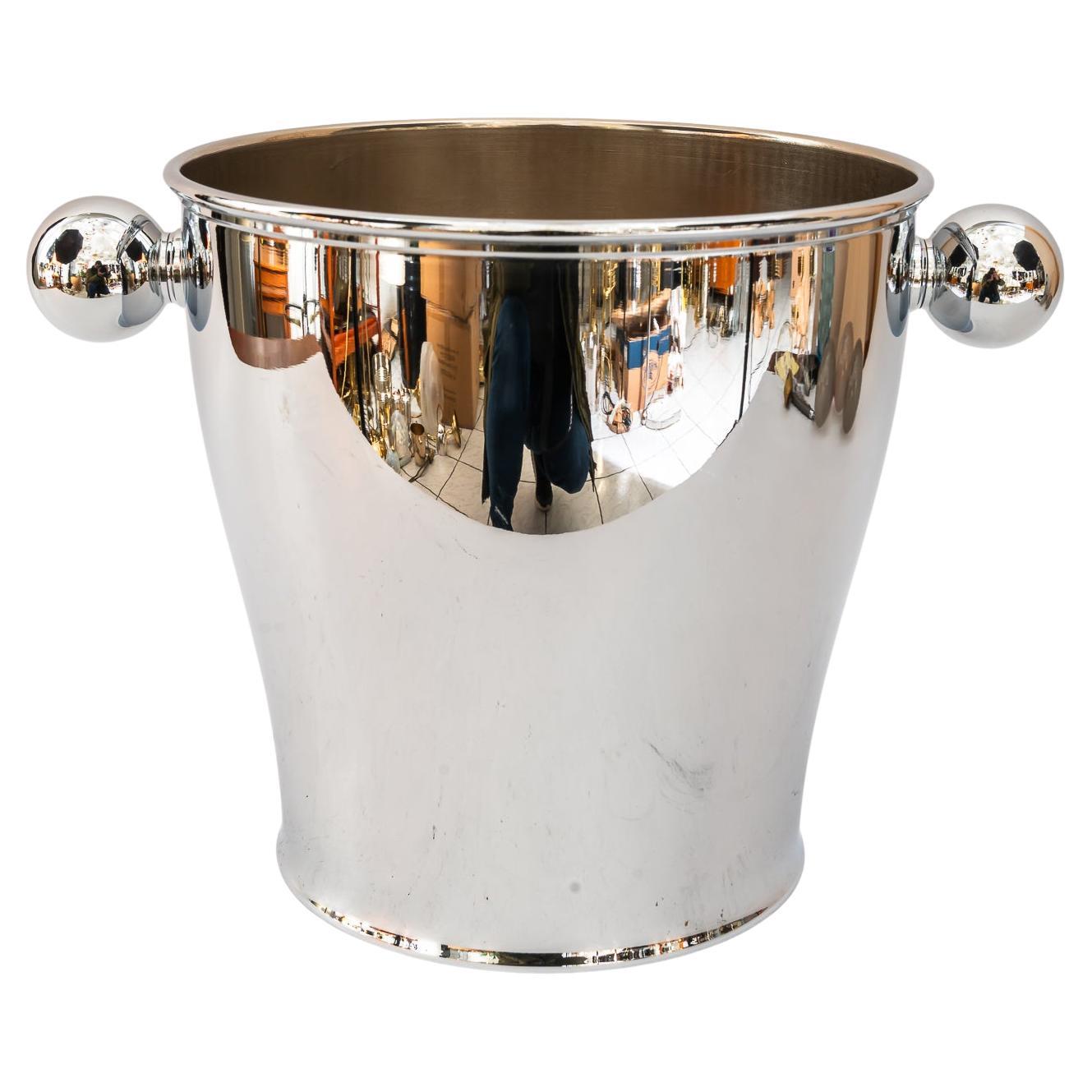 Vernickelter Sektkübel Italien um 1920er Jahre