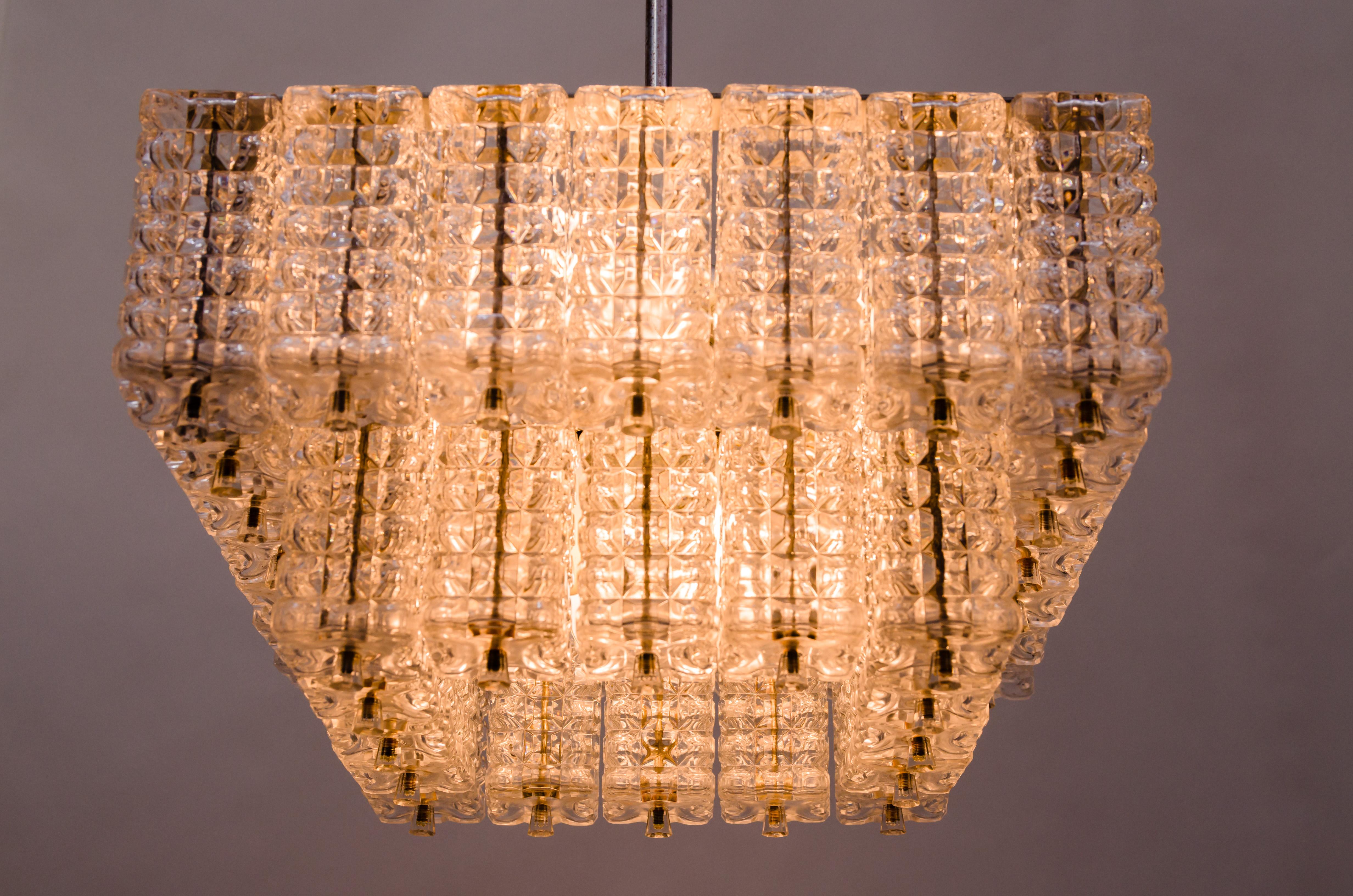 Nickel plated chandelier by Austrolux 1960s For Sale 3