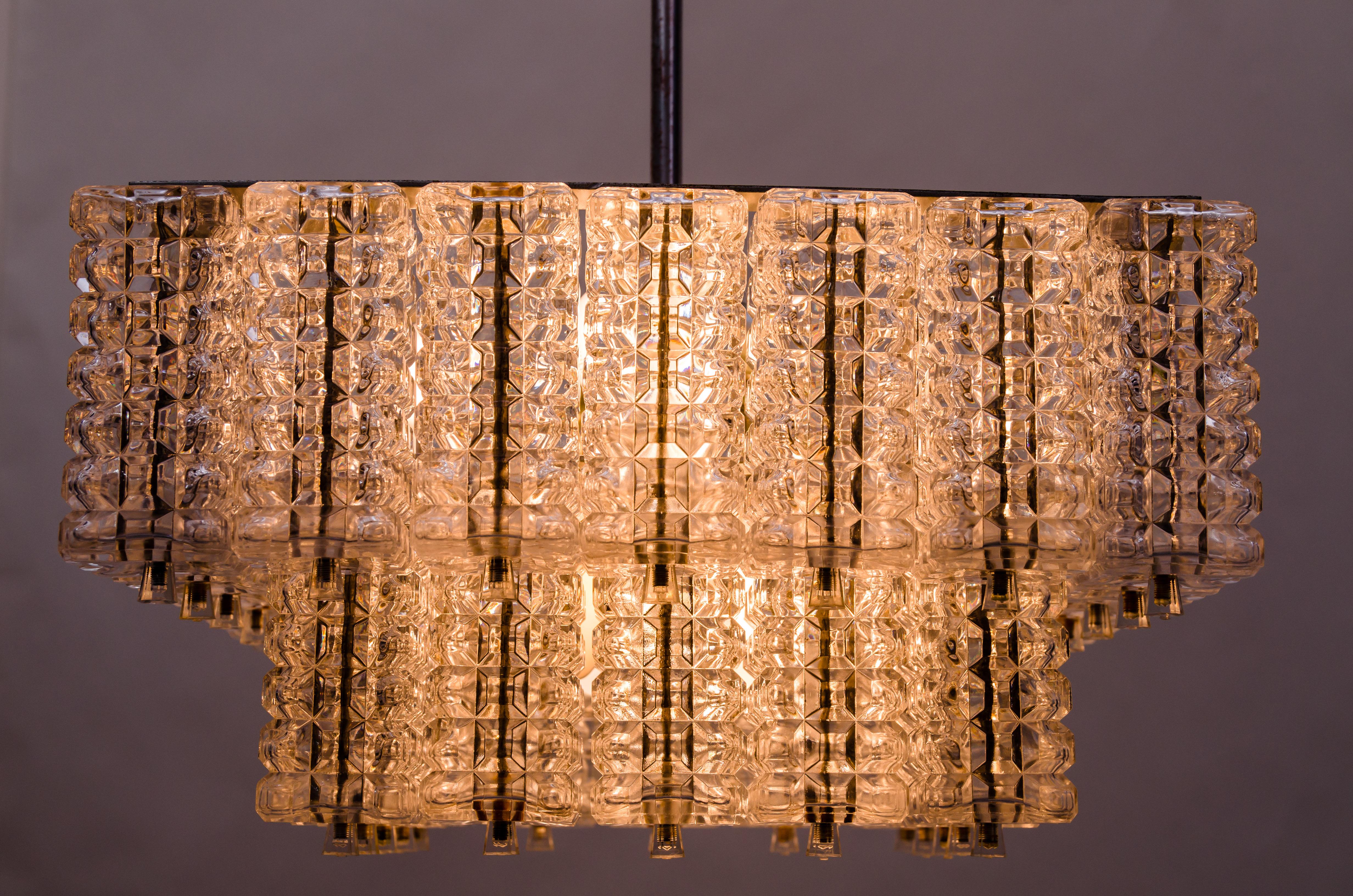Nickel plated chandelier by Austrolux 1960s For Sale 5