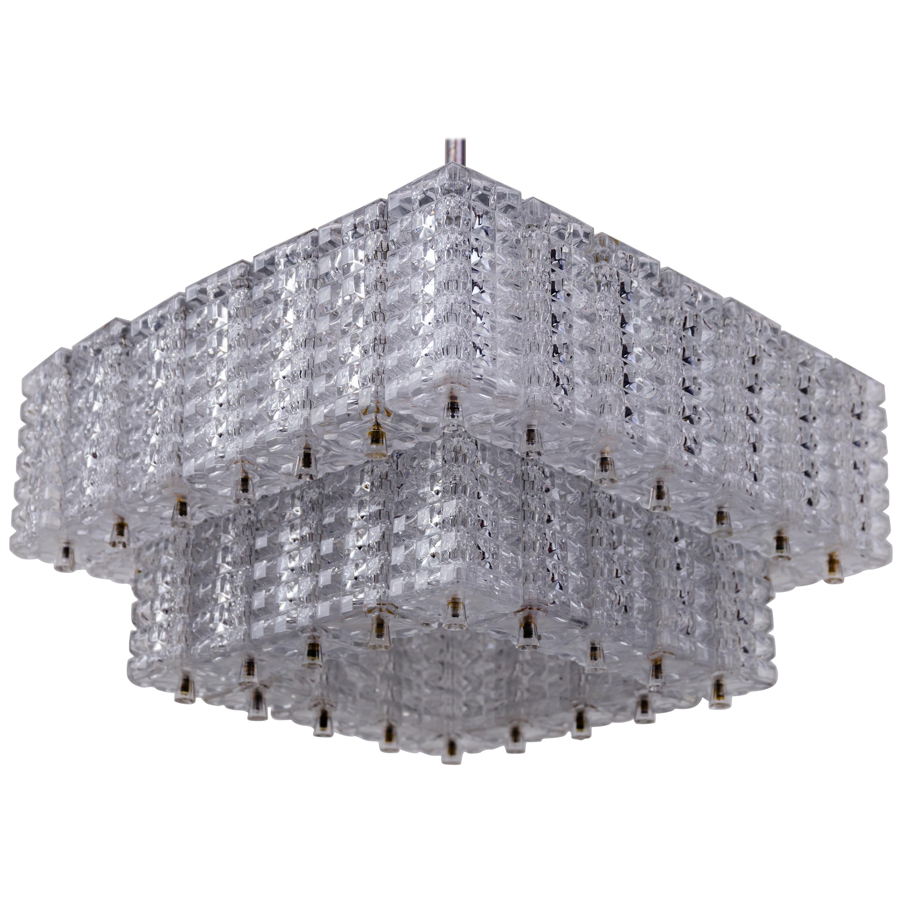 Lampadario nichelato di Austrolux anni '60