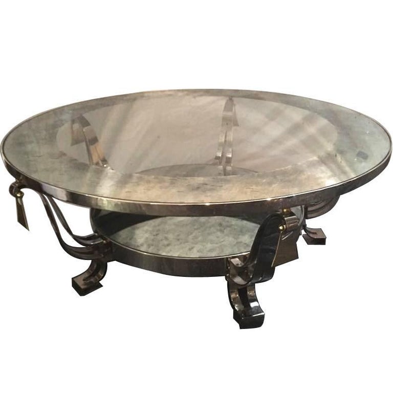 Large French Round Coffee Table For, Large Round Mirrored Coffee Table