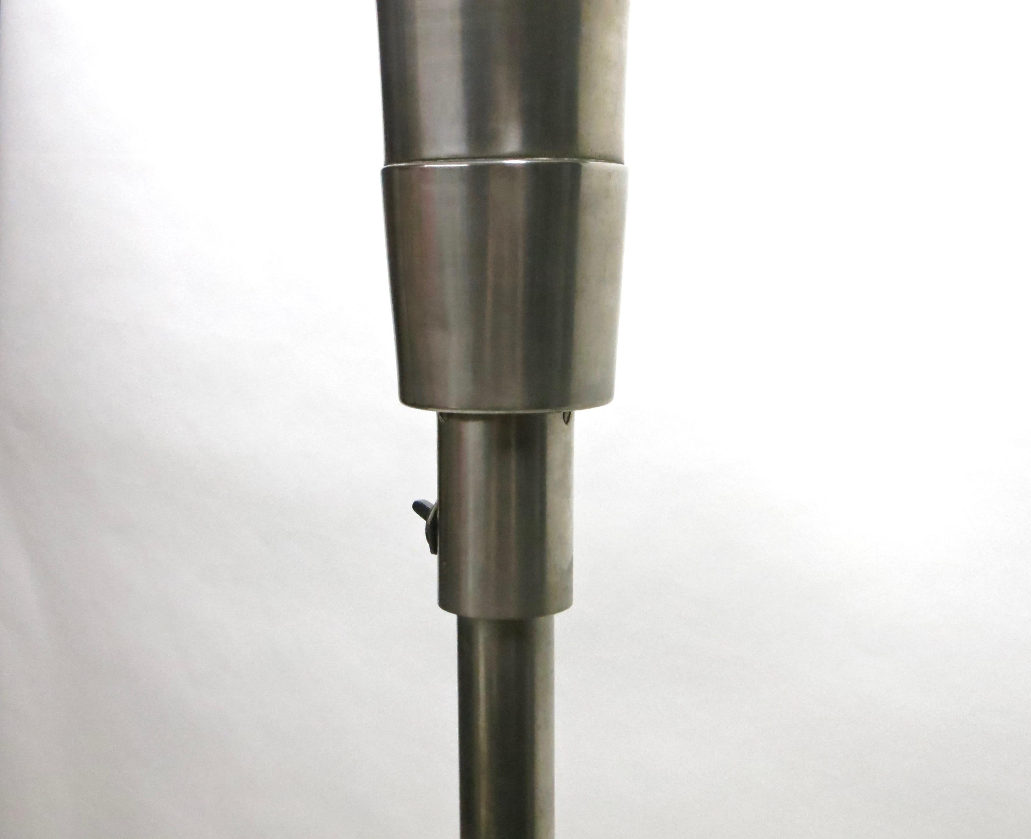 Nickel-Plated Copper Floor Lamp / Torchiere, France Circa 1930 For Sale 1