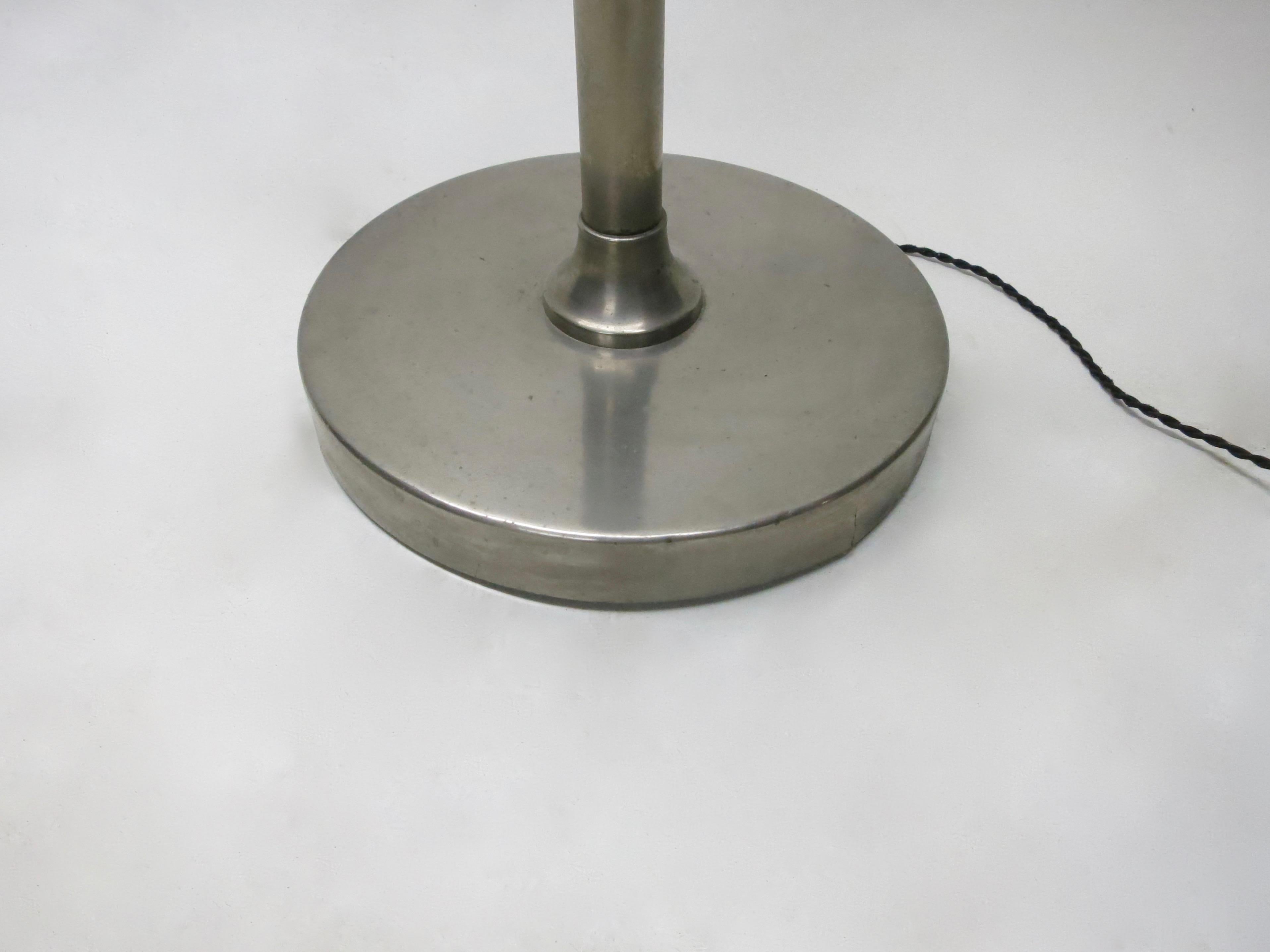 Nickel-Plated Copper Floor Lamp / Torchiere, France Circa 1930 For Sale 3