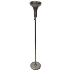 Nickel-Plated Copper Floor Lamp / Torchiere, France Circa 1930