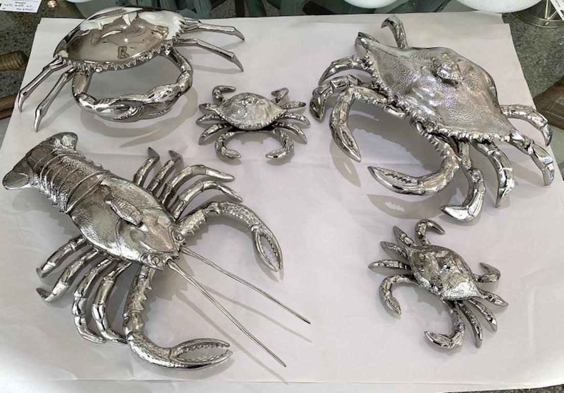 Nickel Plated Crab Form Figure by Angel & Zevallos 1