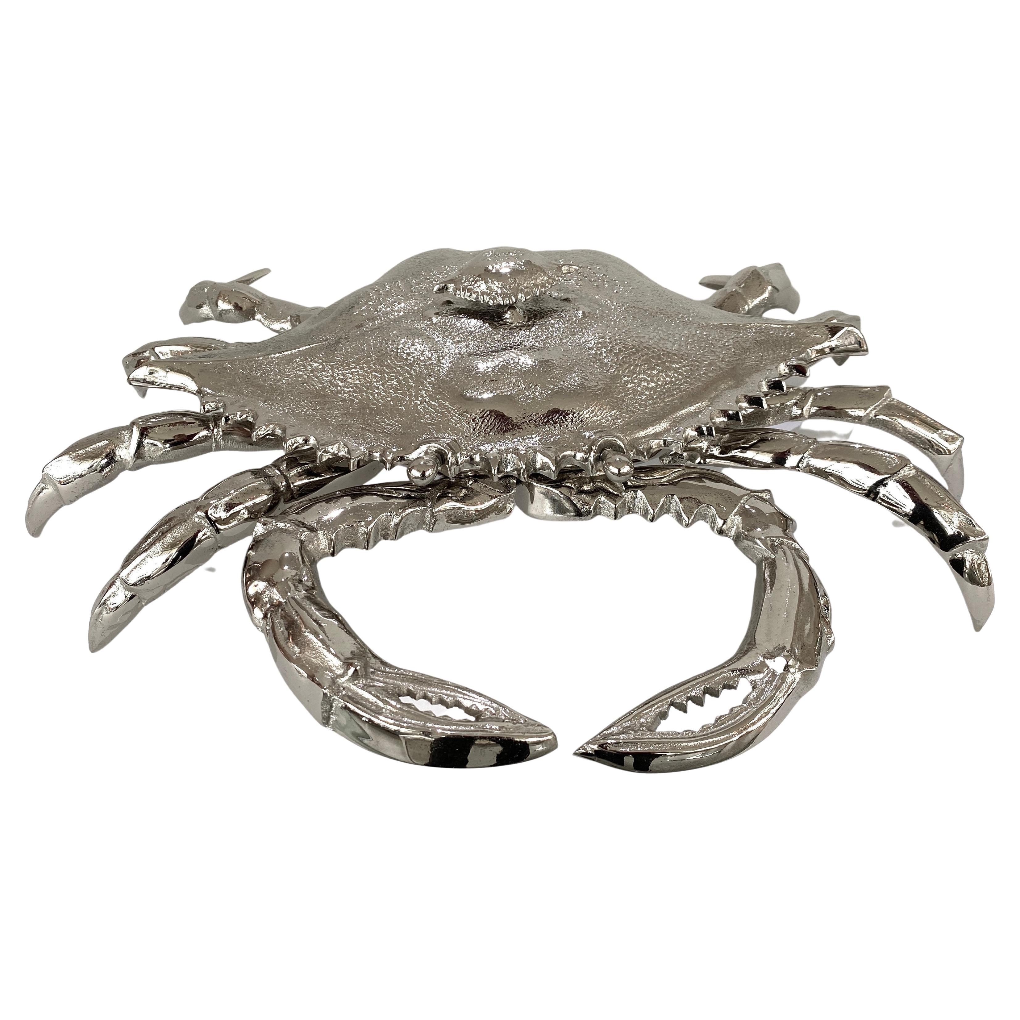 Nickel Plated Crab Form Figure by Angel & Zevallos
