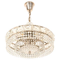 Nickel-Plated Cut Crystal Chandelier