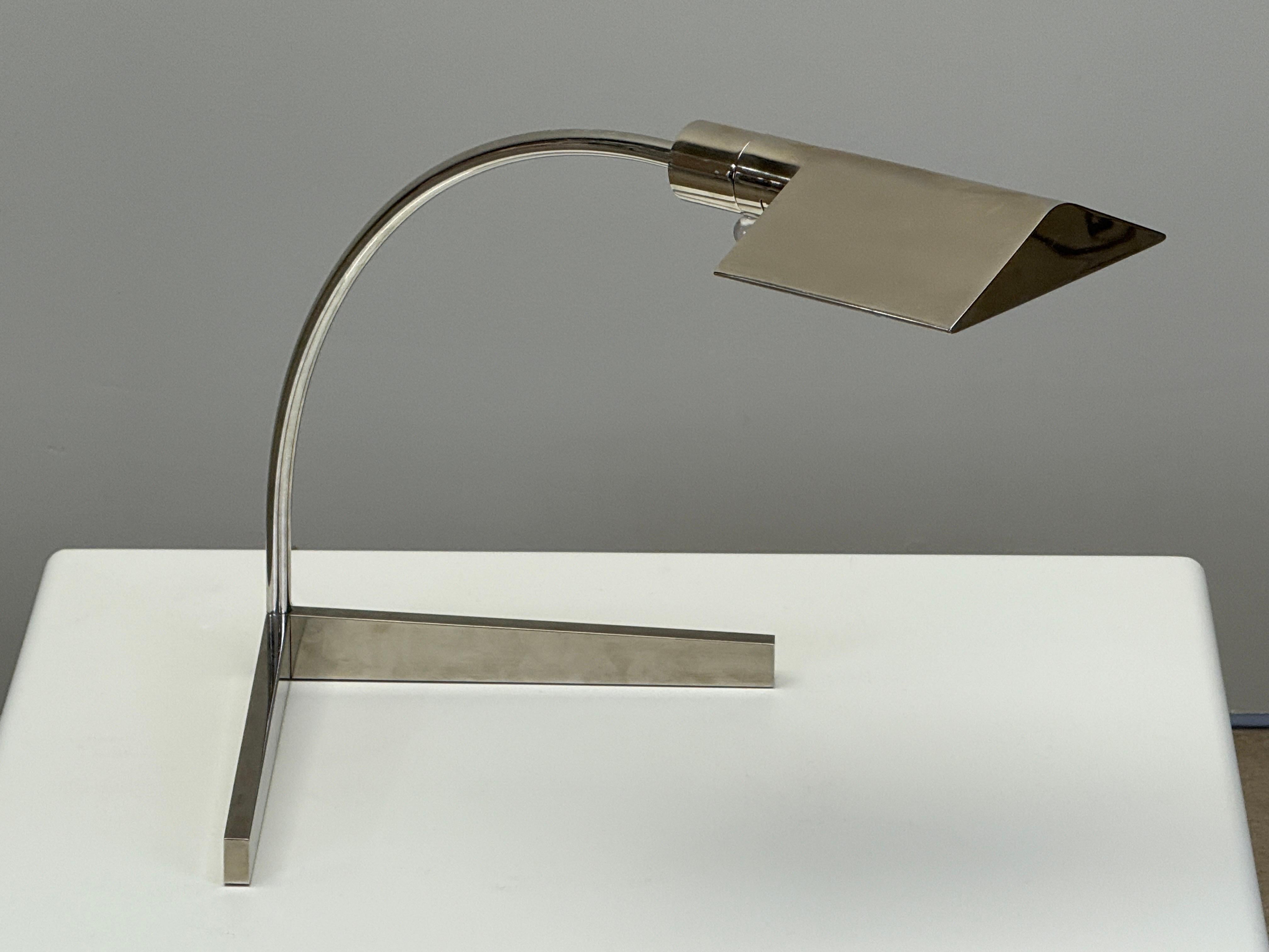 Late 20th Century Nickel Plated Desk Lamp by Cedric Hartman For Sale