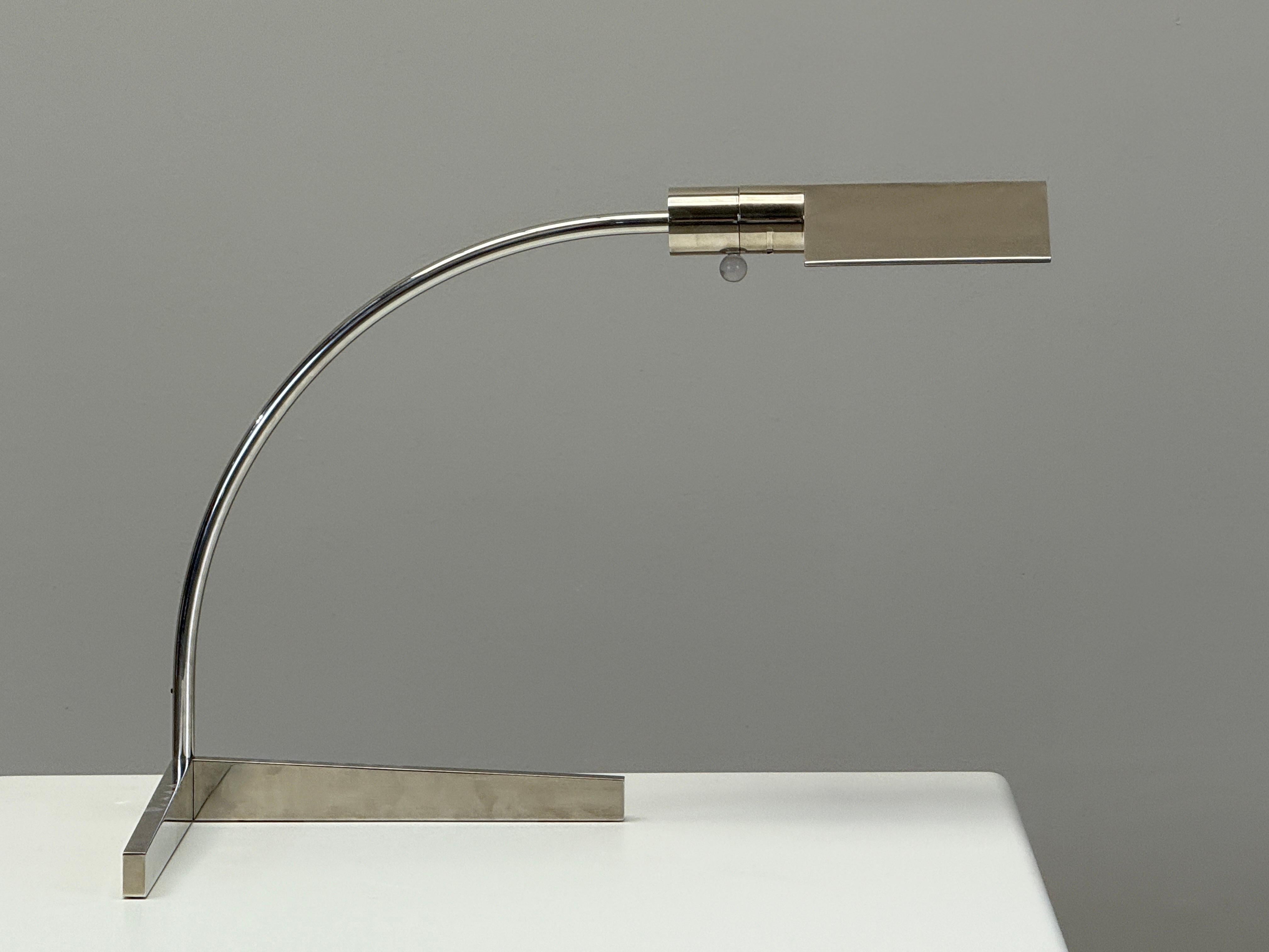 Nickel Plated Desk Lamp by Cedric Hartman For Sale 2