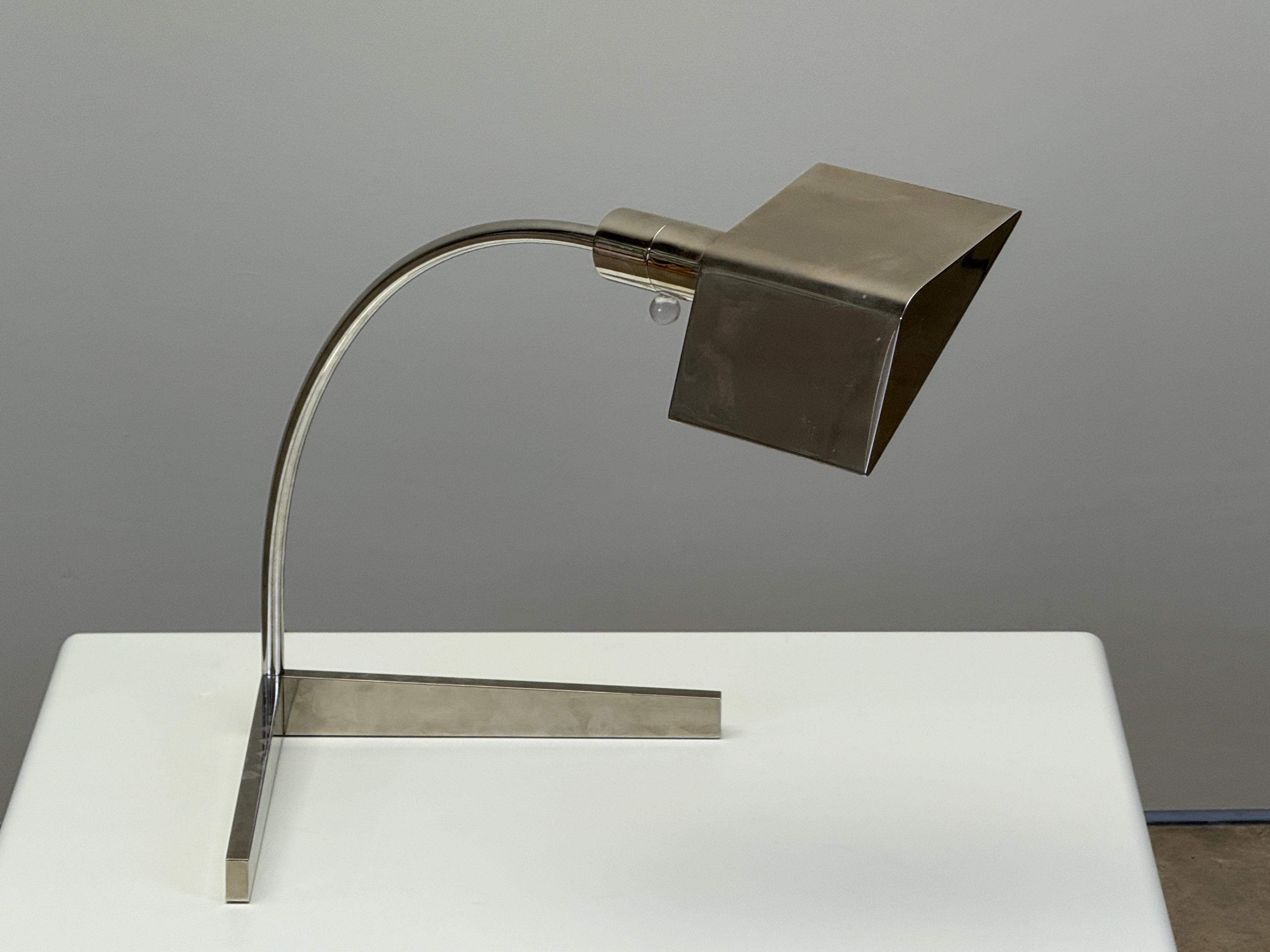 Nickel Plated Desk Lamp by Cedric Hartman For Sale 4