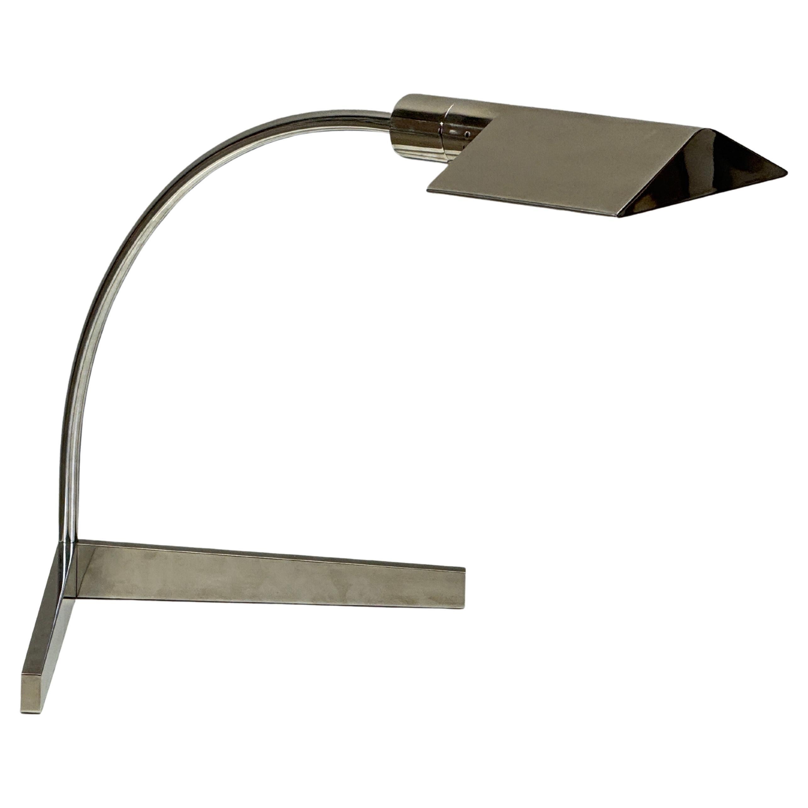 Vernickelte Schreibtischlampe von Cedric Hartman