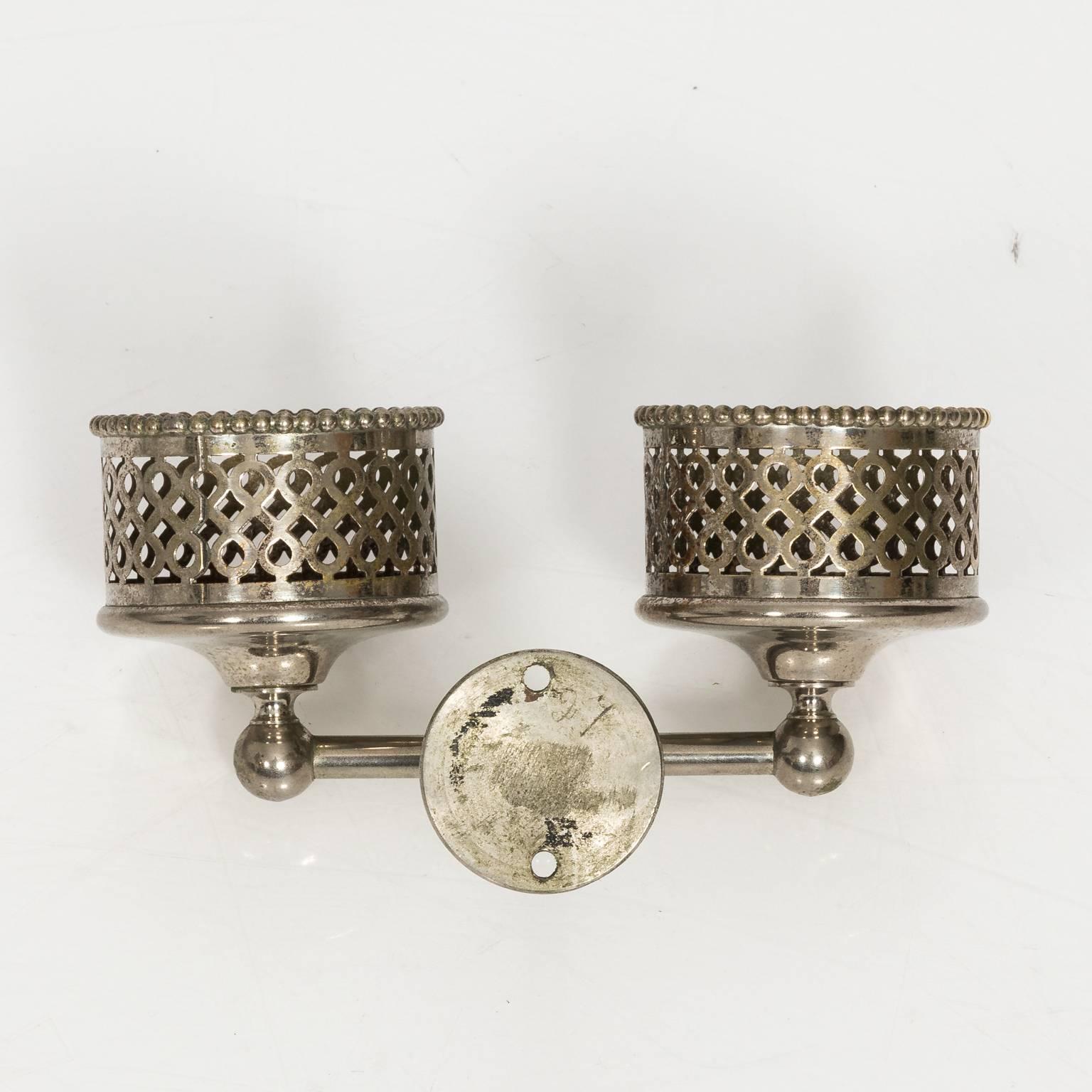 Brass Nickel-Plated Double Cup Holder