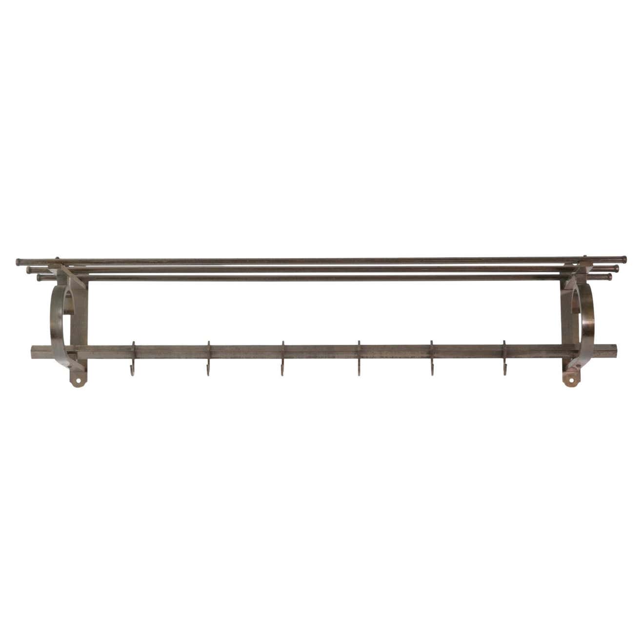 Nickel Plated European Train Rack with Hat Rack and Six Hooks For Sale ...