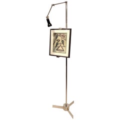 Retro Nickel-Plated Floor Standing Easel by Angelo Lelii for Arredoluce, circa 1960
