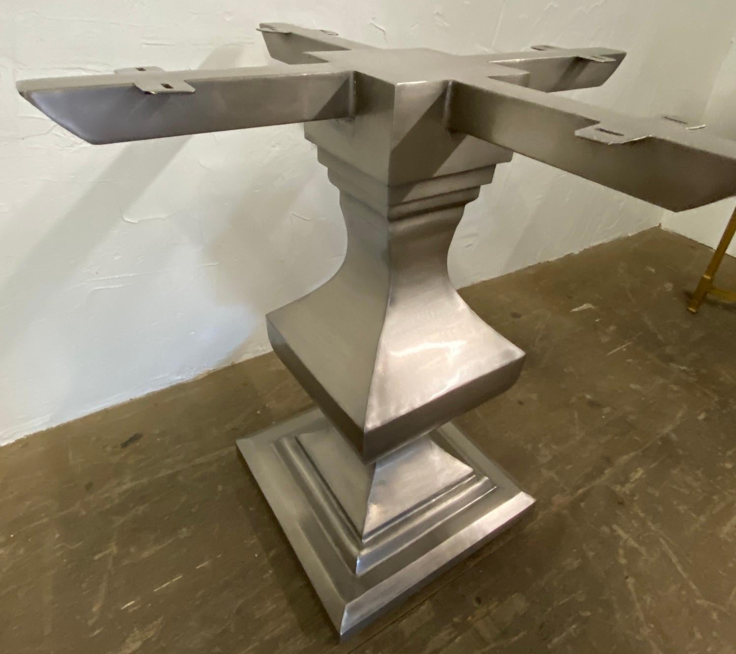 Nickel-Plated Iron Pedestal Base--Base Only For Sale 1