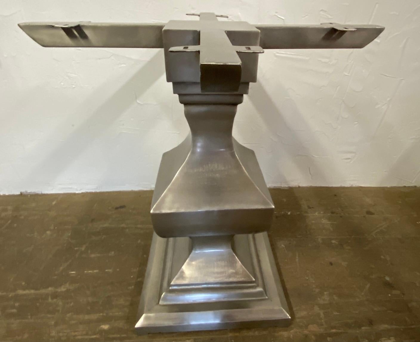 Nickel-Plated Iron Pedestal Base--Base Only For Sale 2