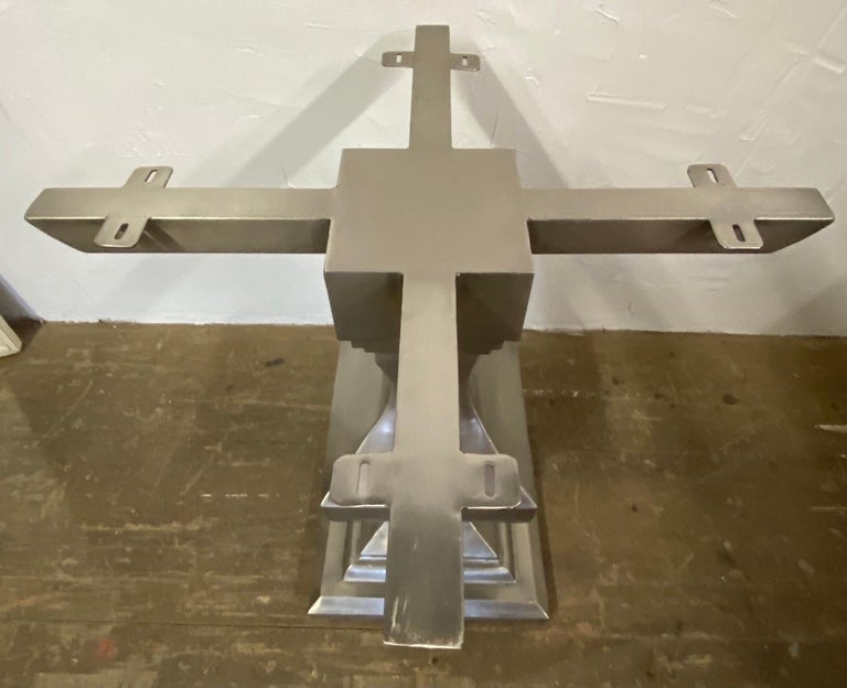 NickelPlated Iron Pedestal BaseBase Only For Sale at 1stDibs