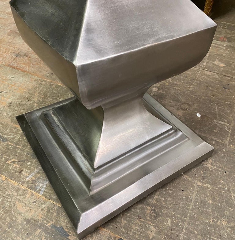 NickelPlated Iron Pedestal BaseBase Only For Sale at 1stDibs