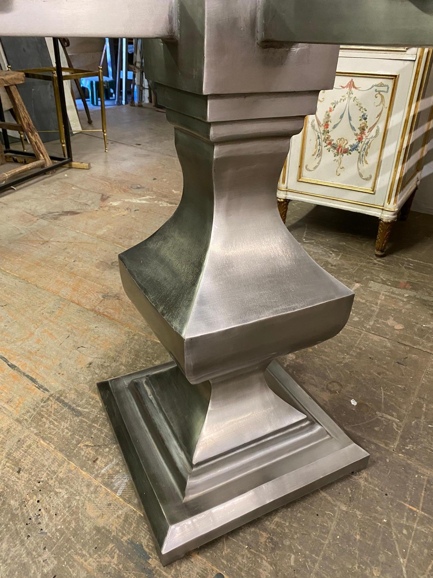 Dutch Nickel-Plated Iron Pedestal Base--Base Only For Sale