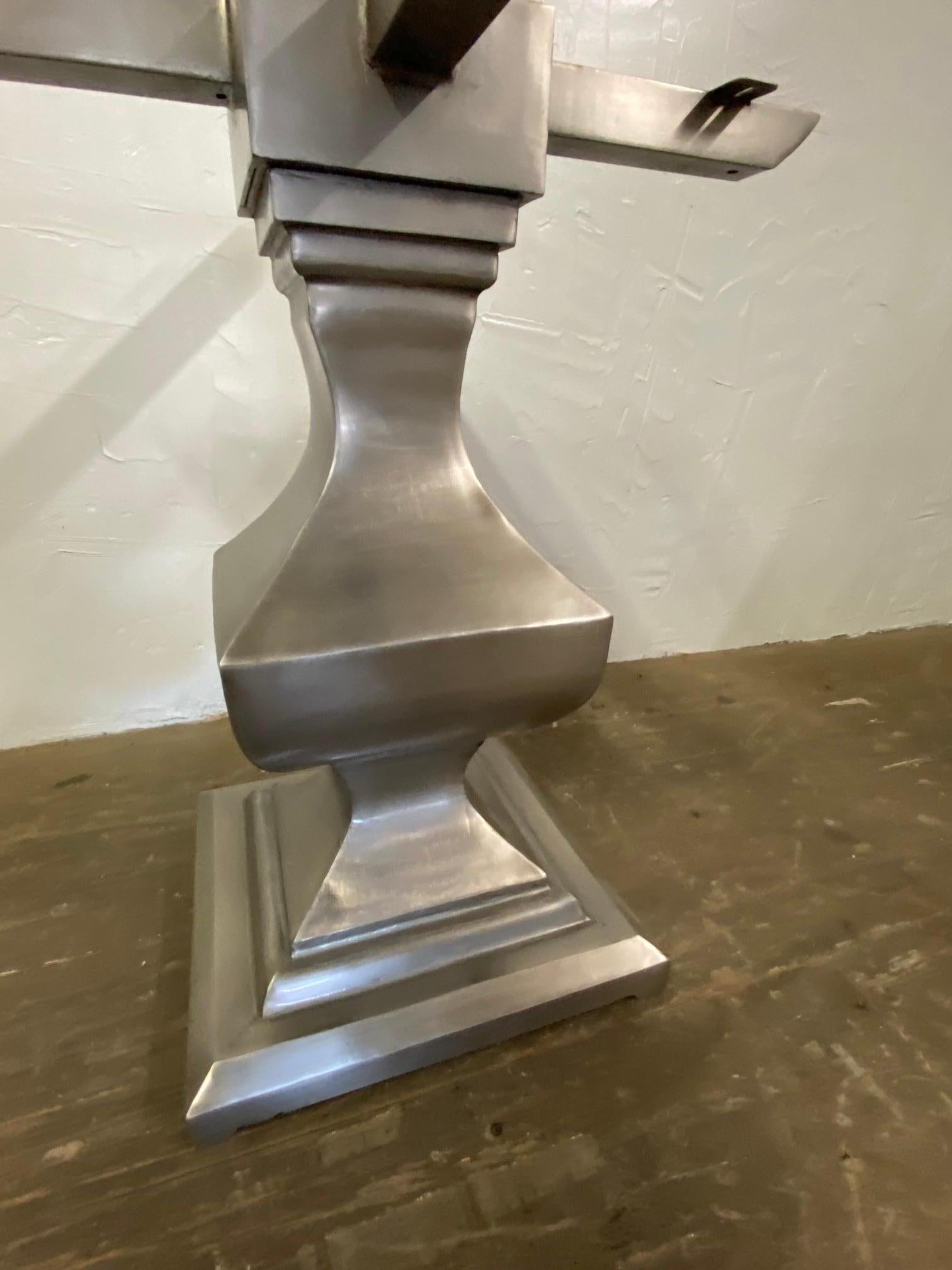 Machine-Made Nickel-Plated Iron Pedestal Base--Base Only For Sale