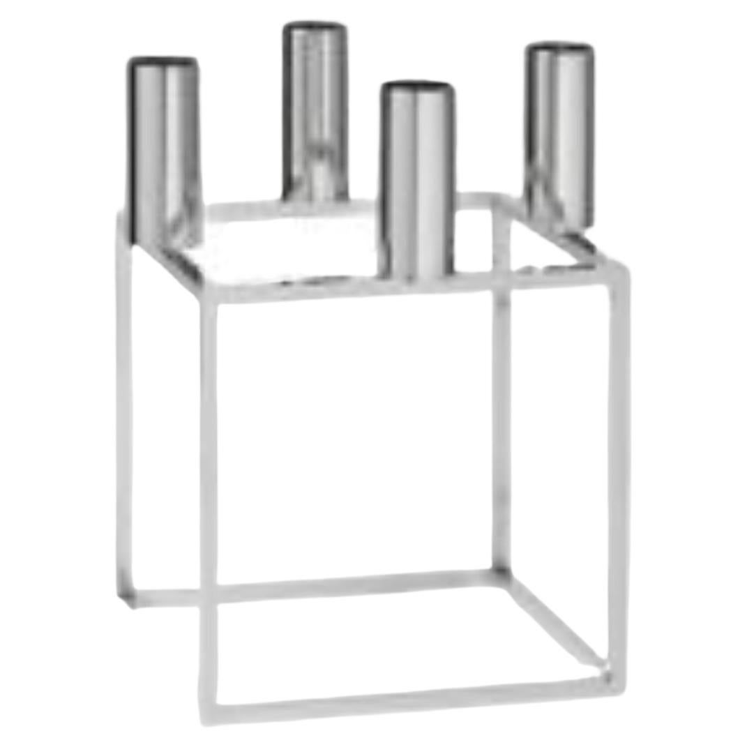 Nickel Plated Kubus 4 Candle Holder by Lassen