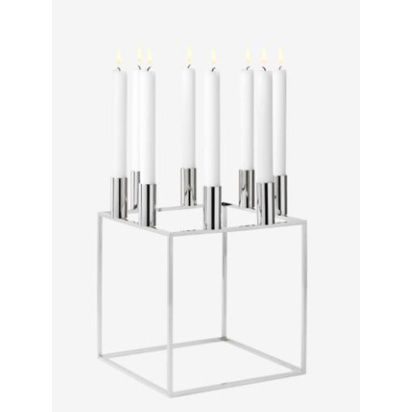Modern Nickel Plated Kubus 8 Candle Holder by Lassen For Sale