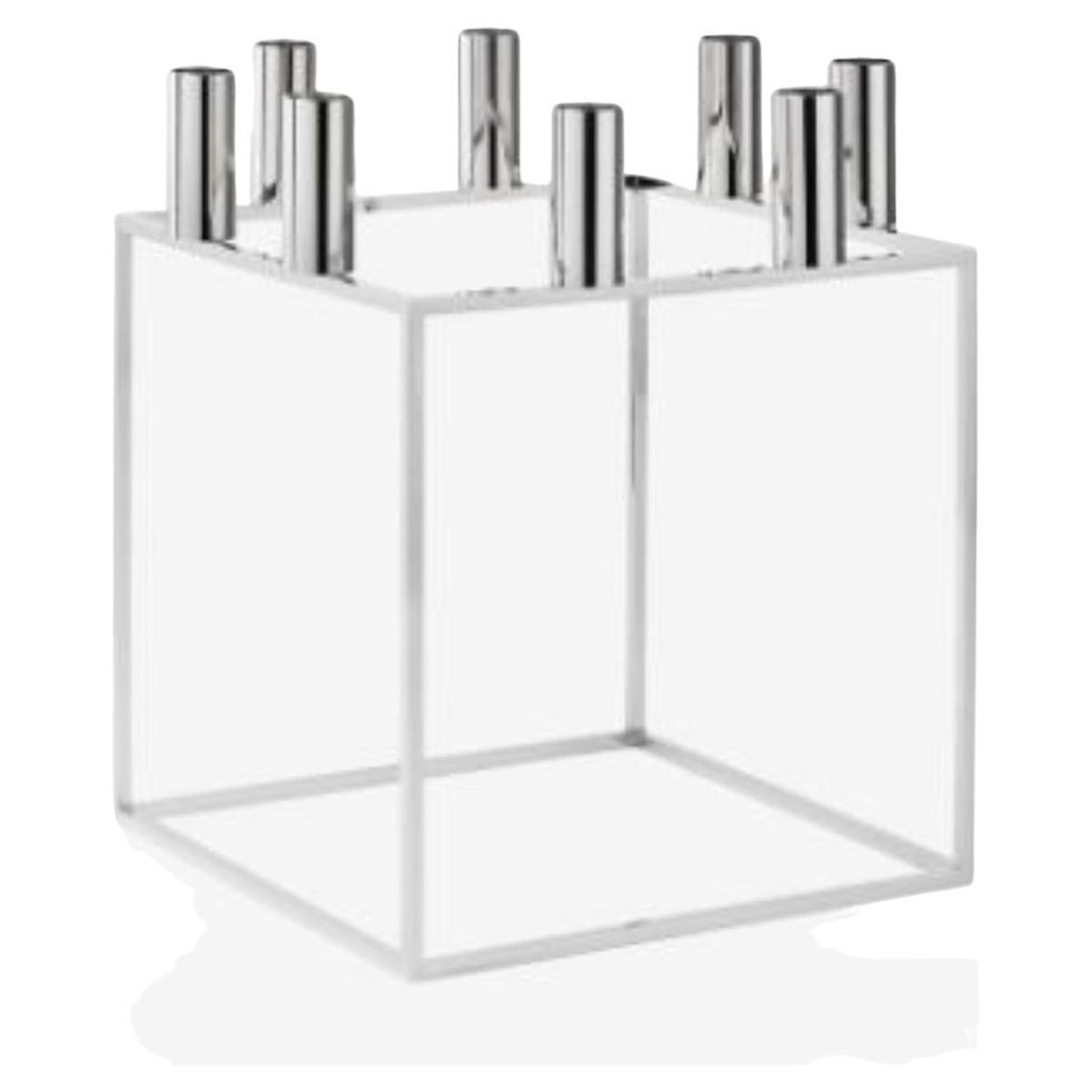 Nickel Plated Kubus 8 Candle Holder by Lassen For Sale at 1stDibs