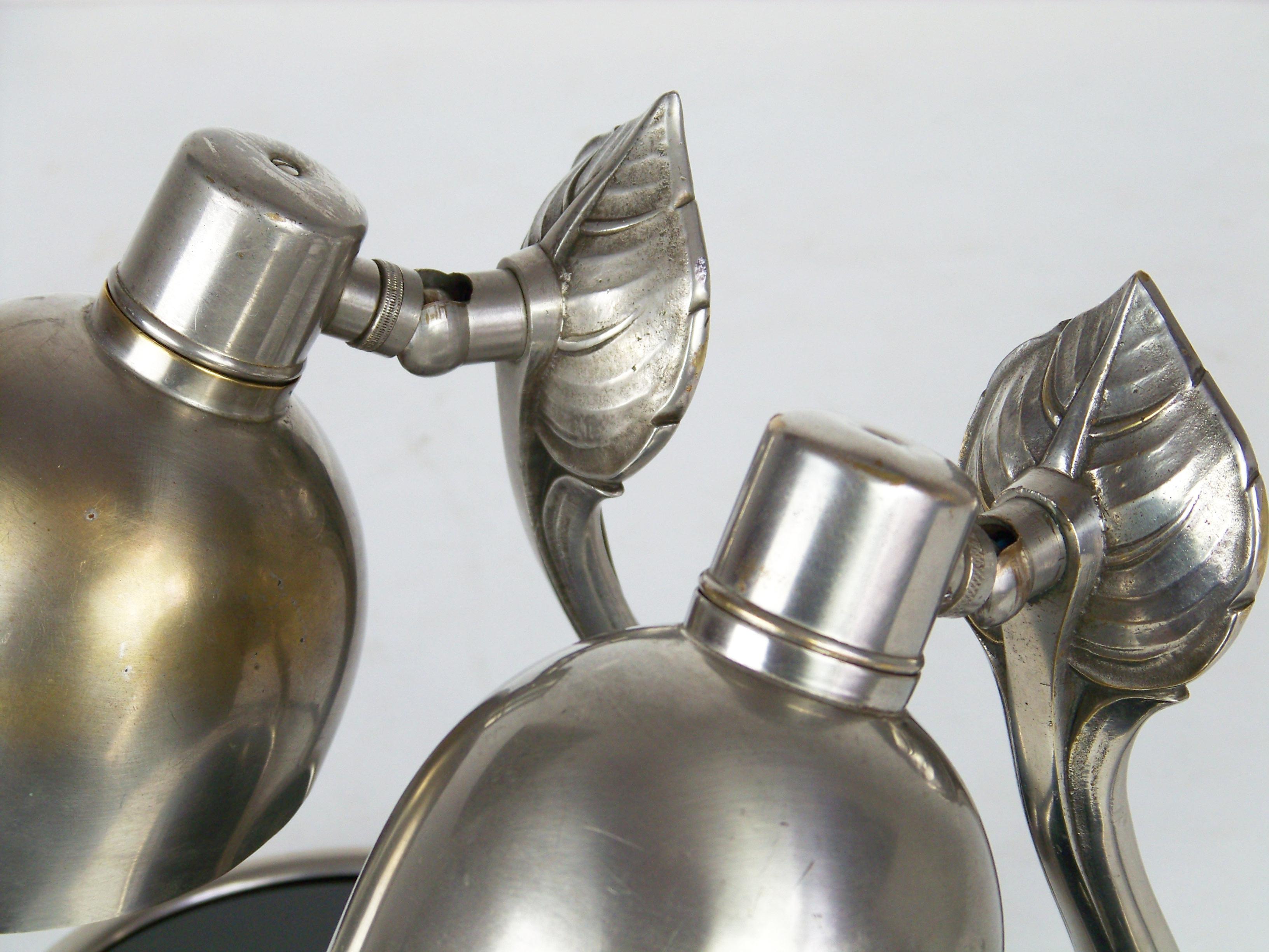 20th Century Nickel-Plated Lamps by František Anýž, Pair, circa 1920