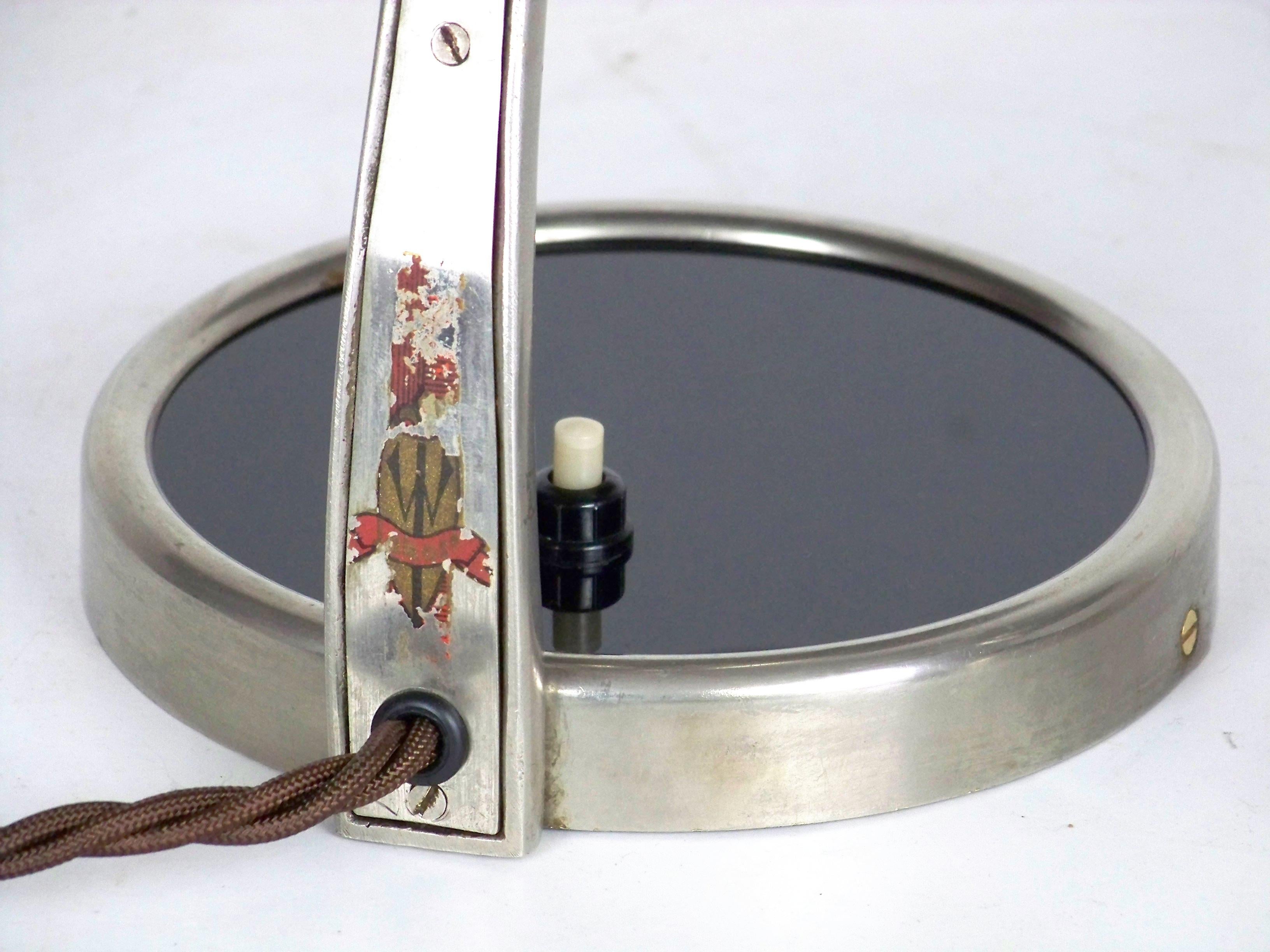 European Nickel-Plated Lamps by František Anýž, Pair, circa 1920