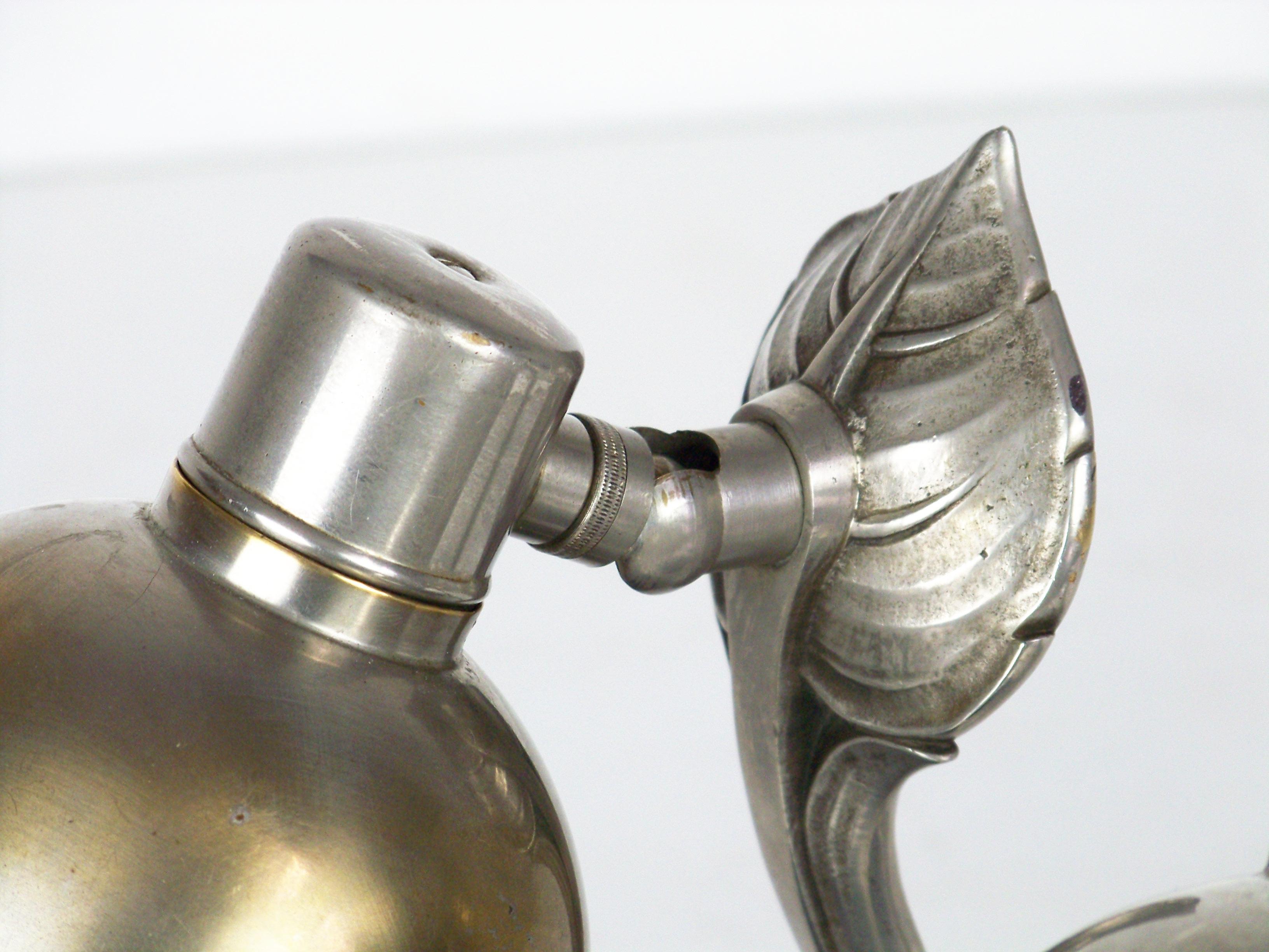 Nickel-Plated Lamps by František Anýž, Pair, circa 1920 2
