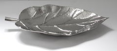 Nickel Plated Leaf Form Serving Tray by Iconic Snob Galeries