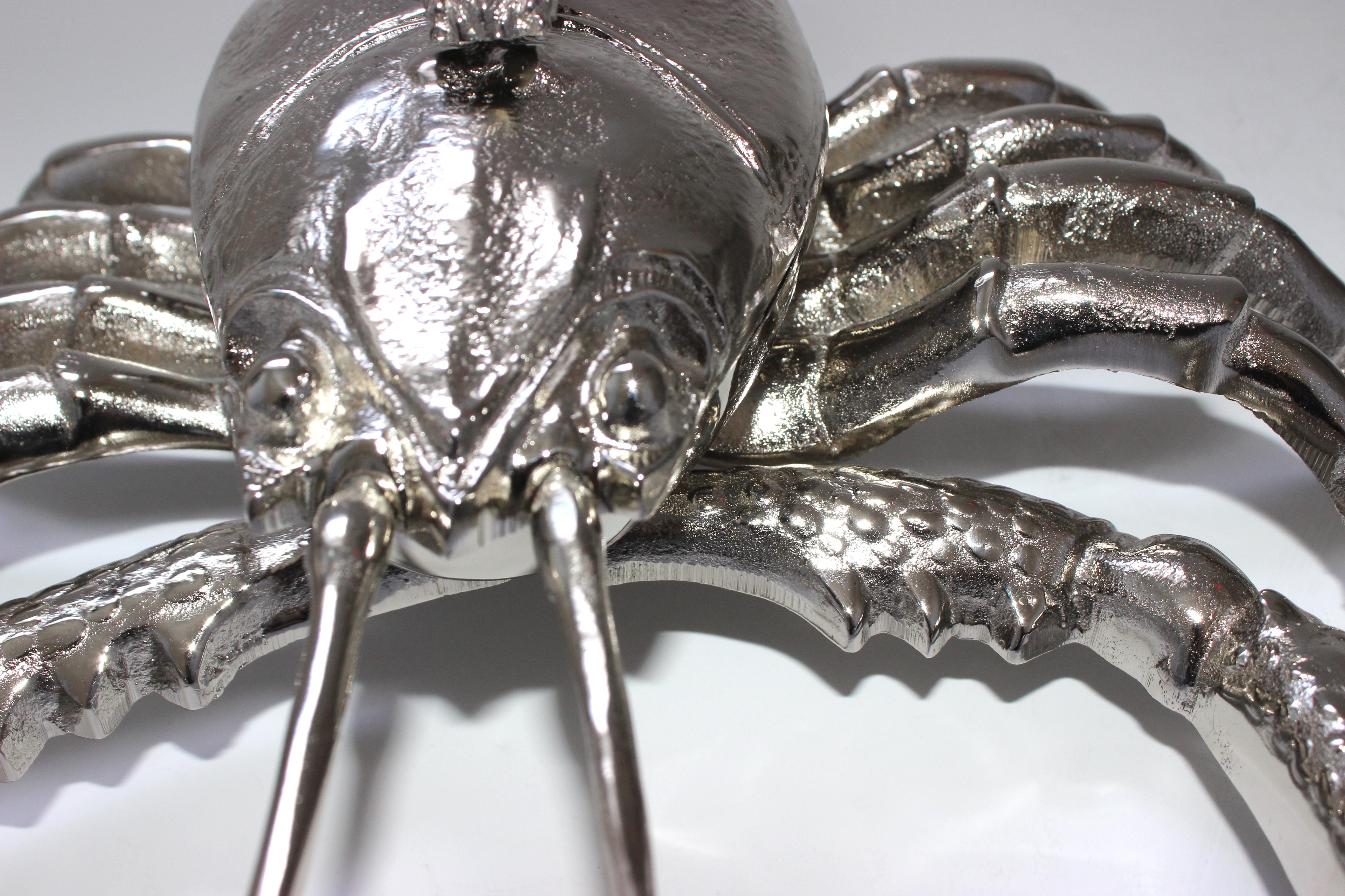Nickel Plated Lidded Lobster Dish by Angel and Zevallos  For Sale 2