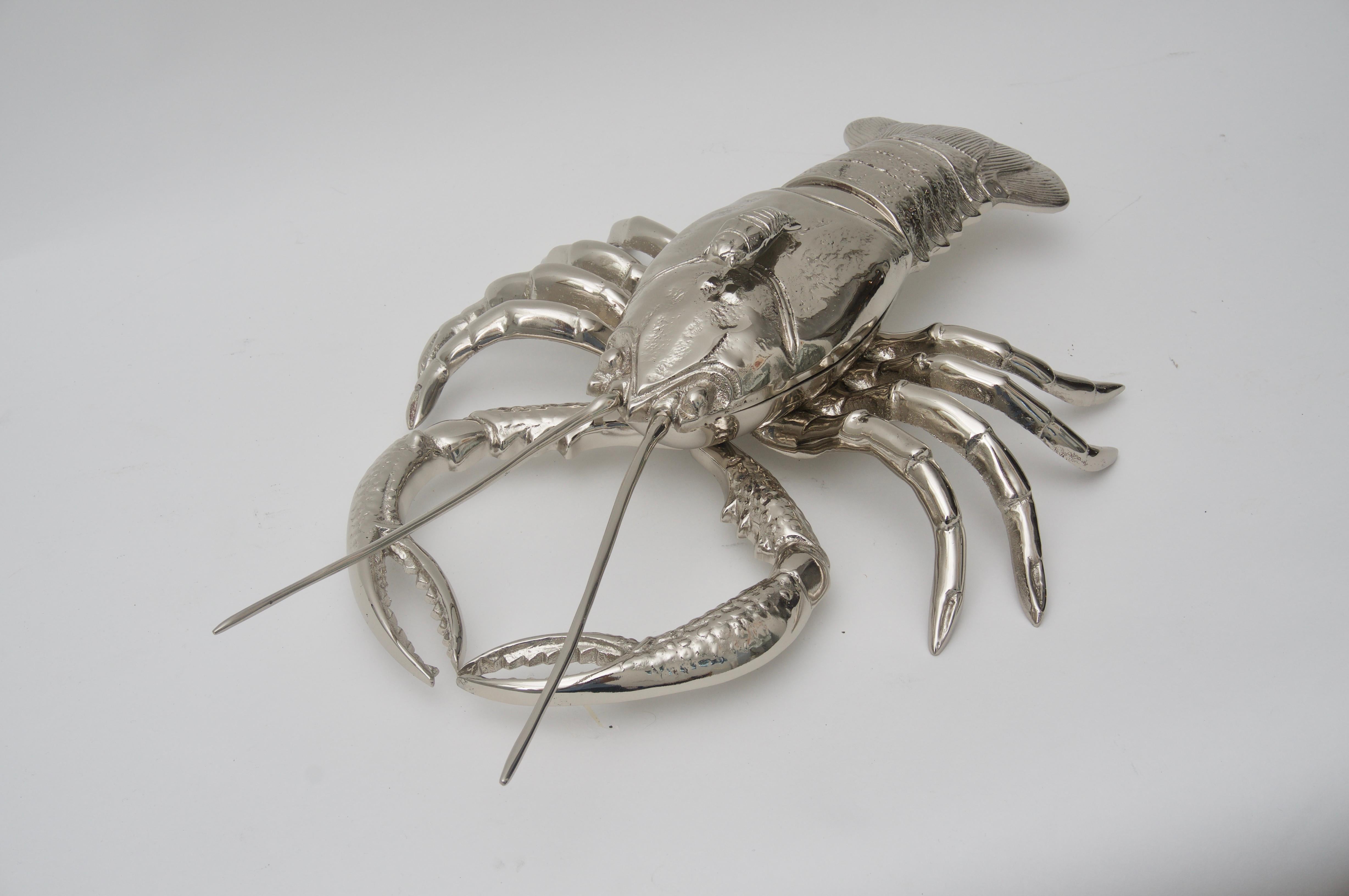 Vernickelte Hummerfigur (Moderne)