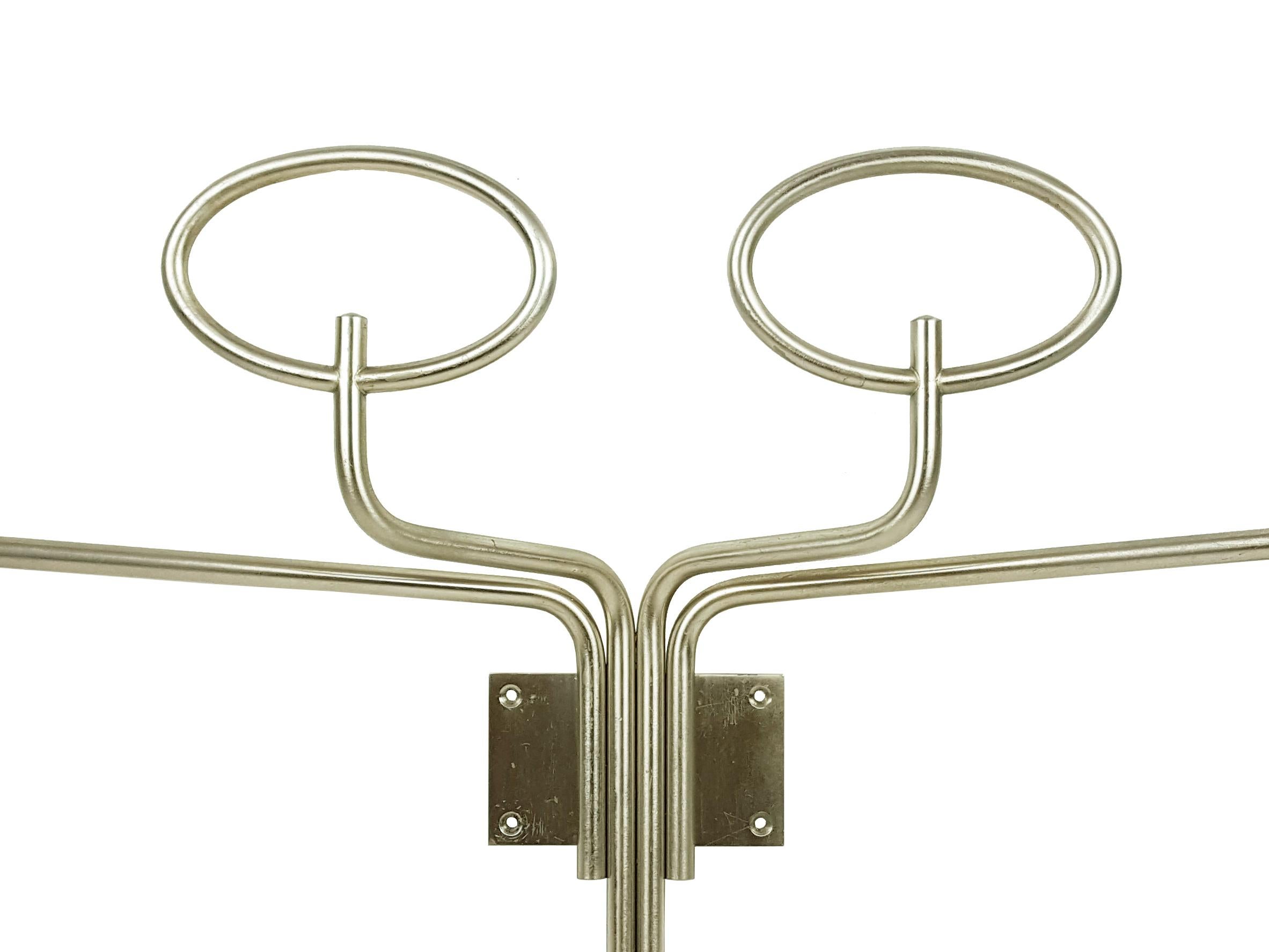 Space Age Nickel-Plated Metal 1970s Coat Rack Clitoquattro by Sergio Mazza for Artemide For Sale