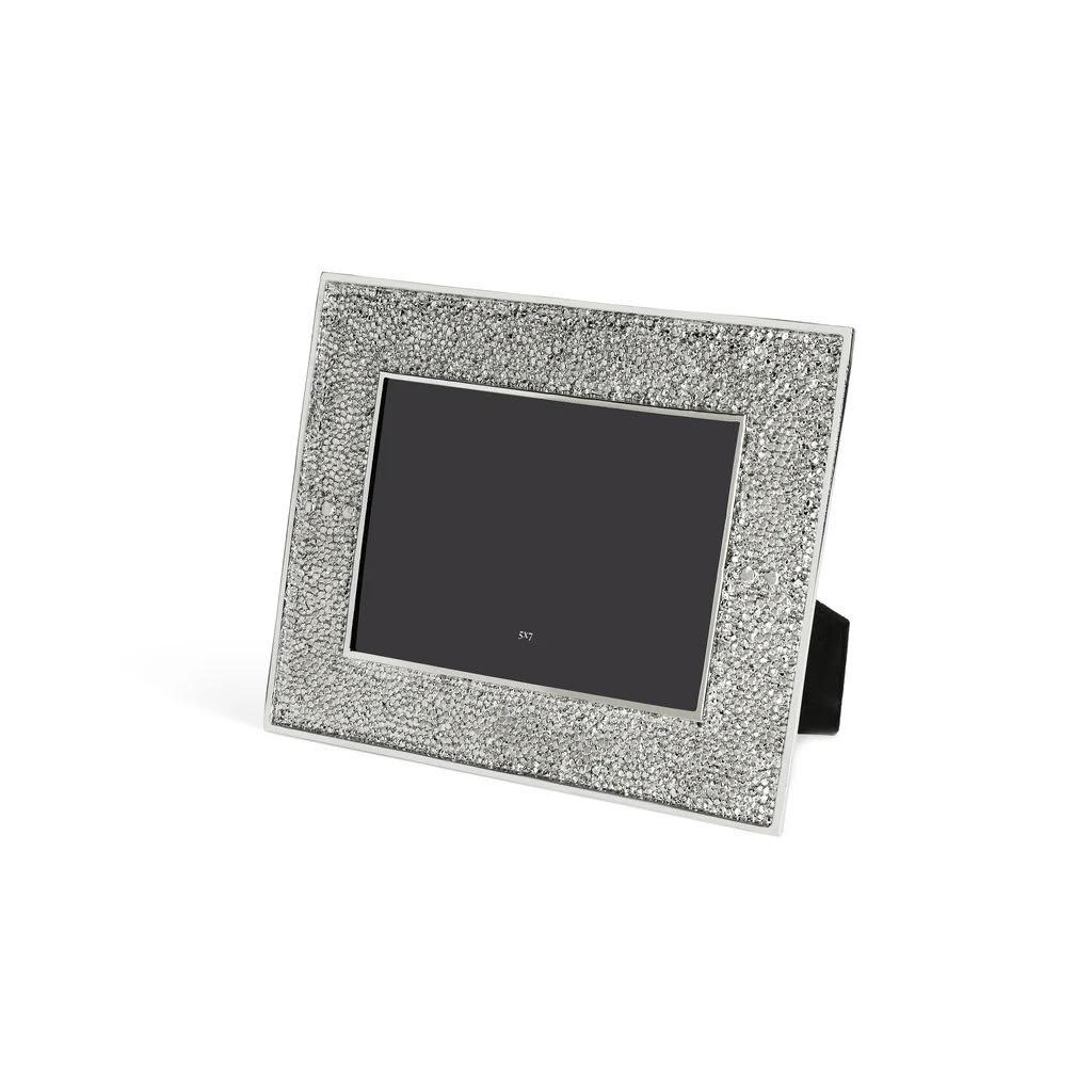 Nickel-Plated Metal Frame Imitating Shagreen. In Good Condition For Sale In Saint-Ouen, FR