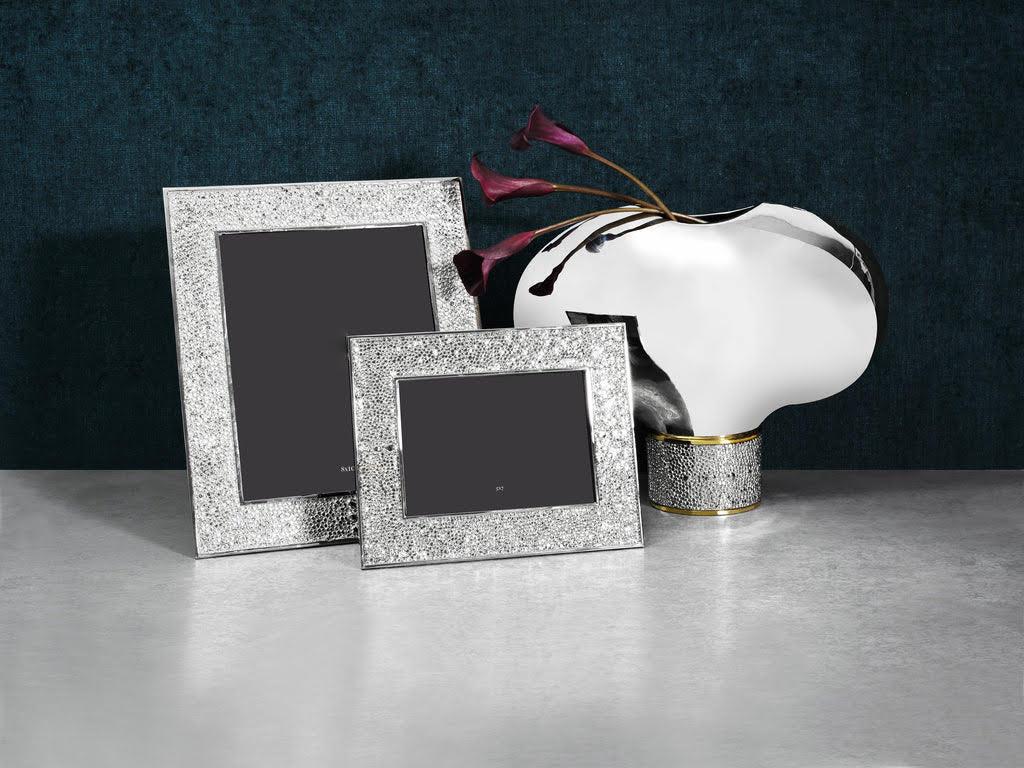 Nickel-Plated Metal Frame Imitating Shagreen. For Sale 1
