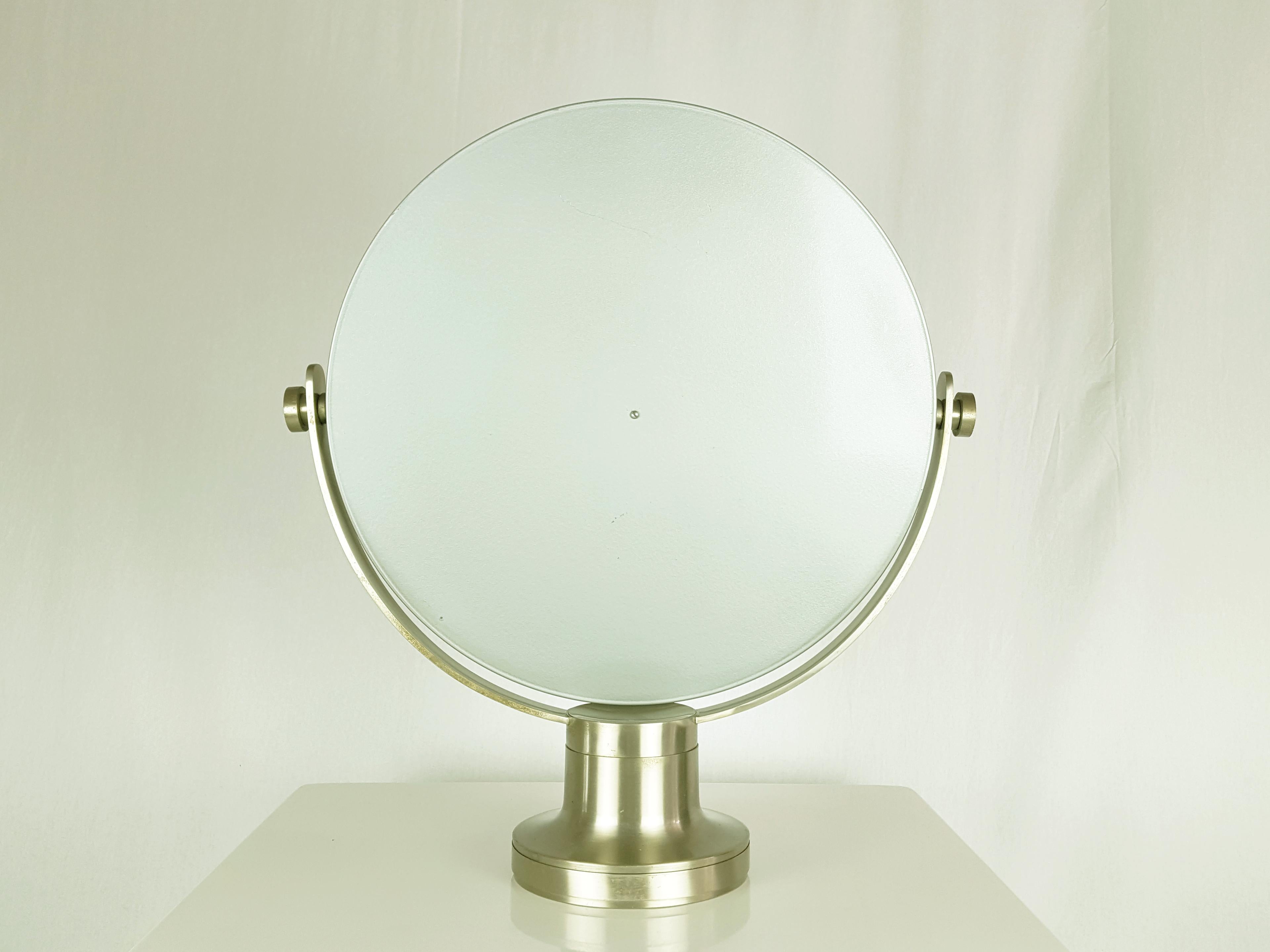 Nickel Plated Metal & Mirrored Glass 1960s Table Mirror in the Style of S. Mazza For Sale 4