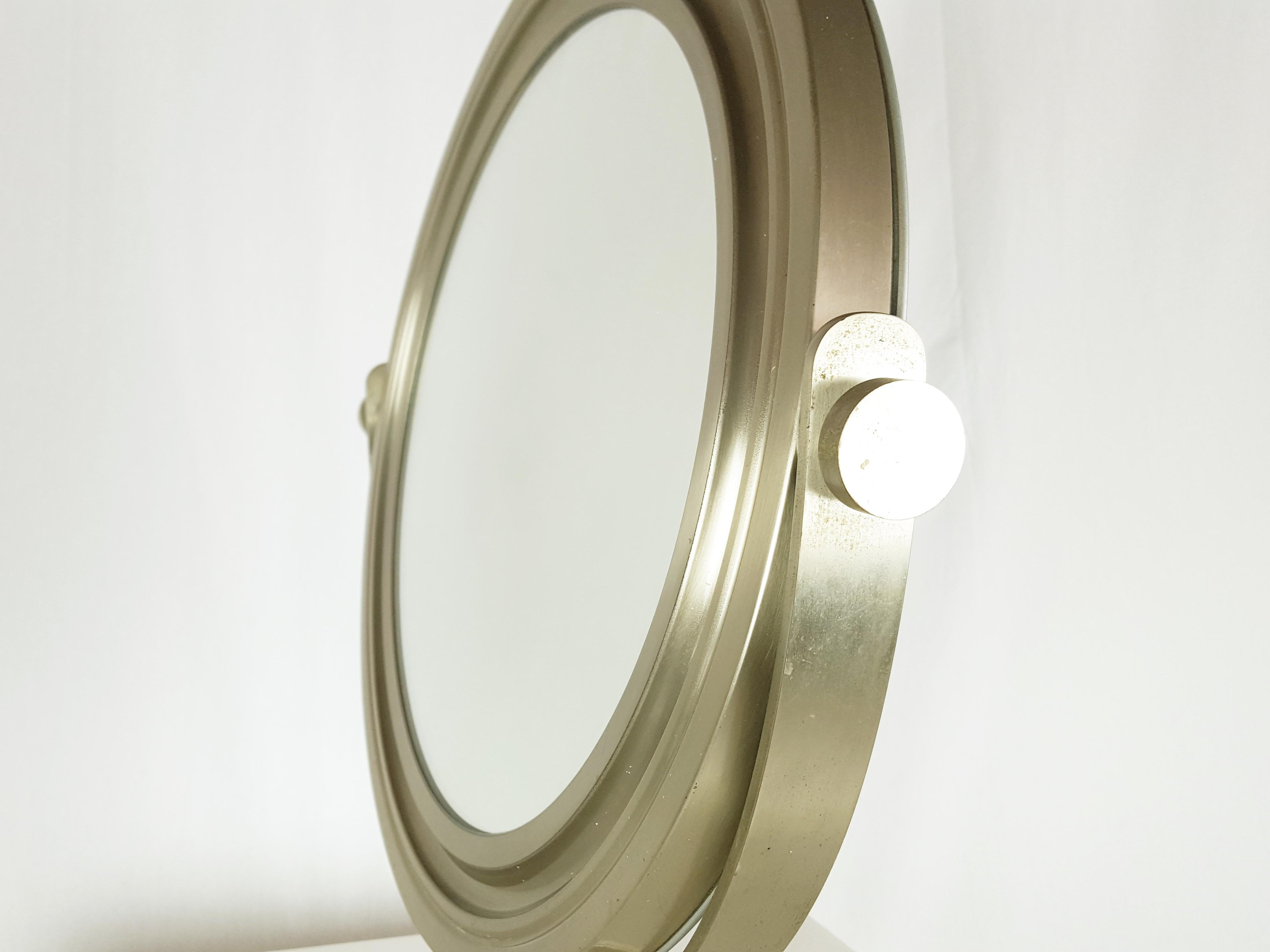 Nickel Plated Metal & Mirrored Glass 1960s Table Mirror in the Style of S. Mazza For Sale 2