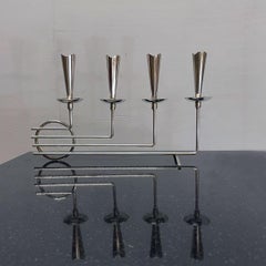 Nickel Plated Modernist Candelabra
