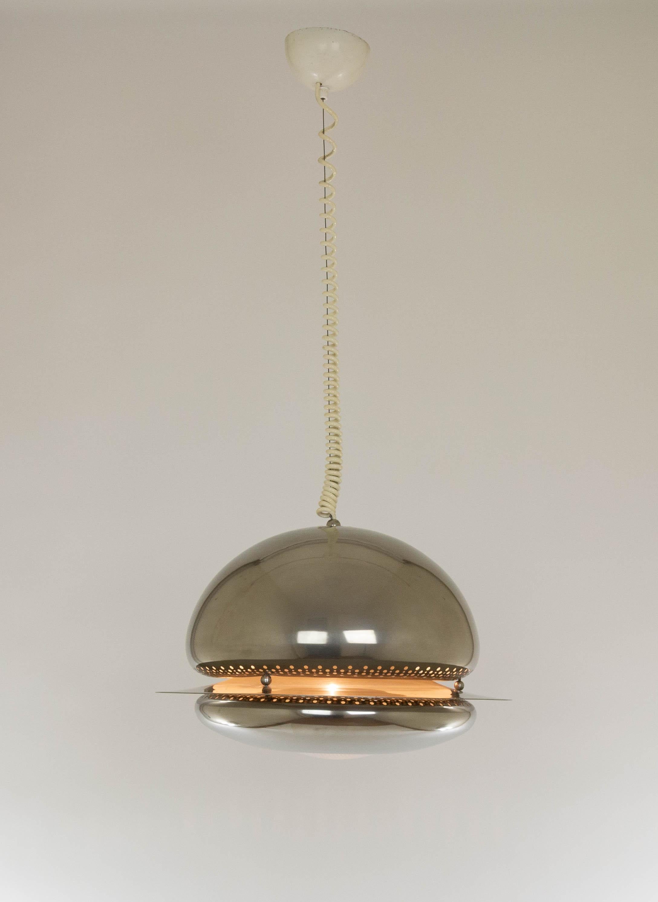 Mid-Century Modern Nickel-Plated Nictea Pendant by Afra and Tobia Scarpa for Flos, 1960s For Sale