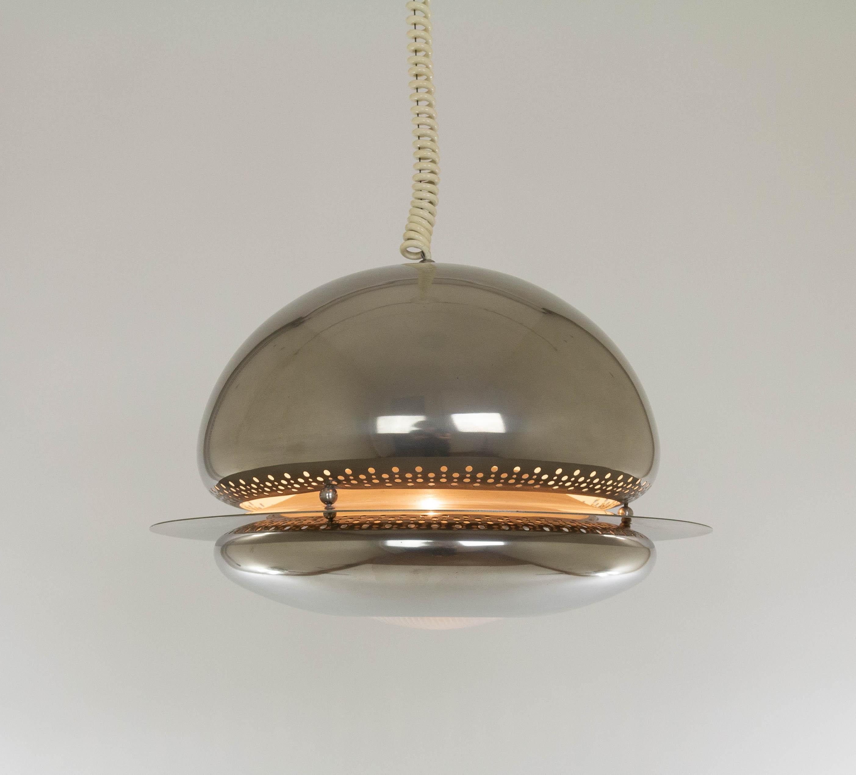 Italian Nickel-Plated Nictea Pendant by Afra and Tobia Scarpa for Flos, 1960s For Sale
