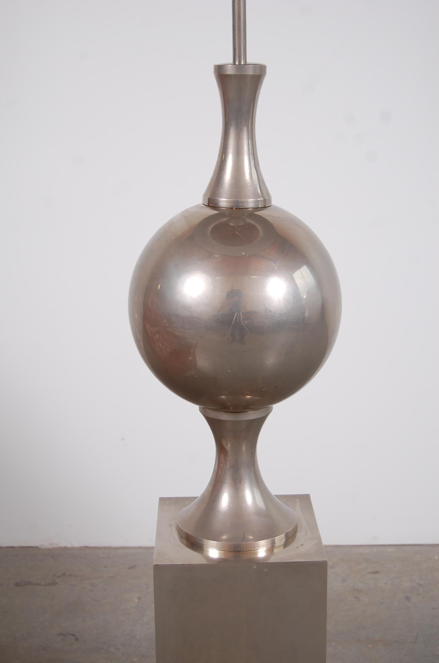 20th Century Nickel Plated Philippe Barbier Floor Lamp from Paris
