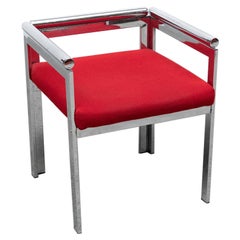 Chaise cubique post-moderne nickelée