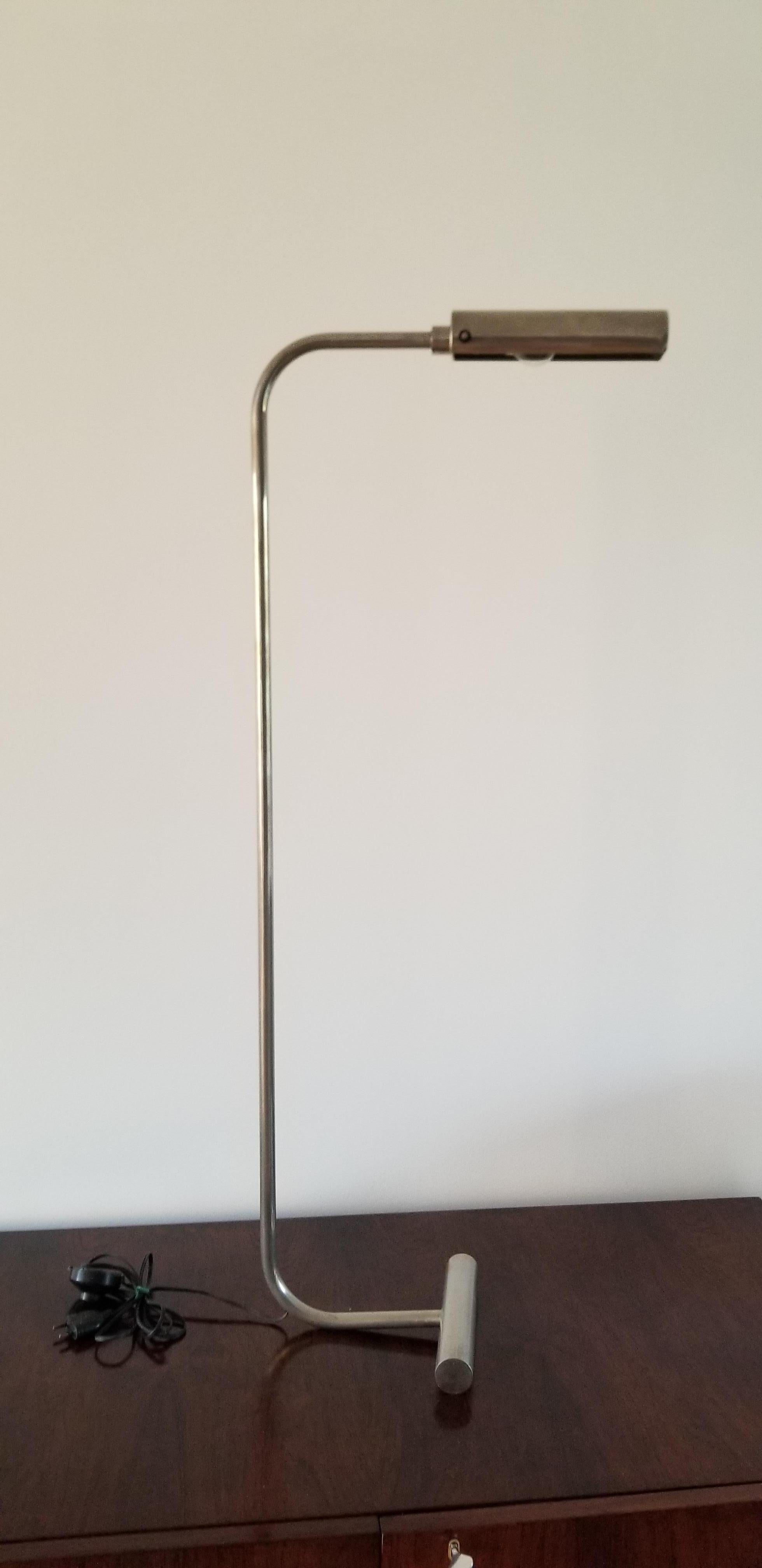 Nickel-Plated Reading Lamp by Christian Liaigre, France, Late 1980s In Fair Condition In New York, NY