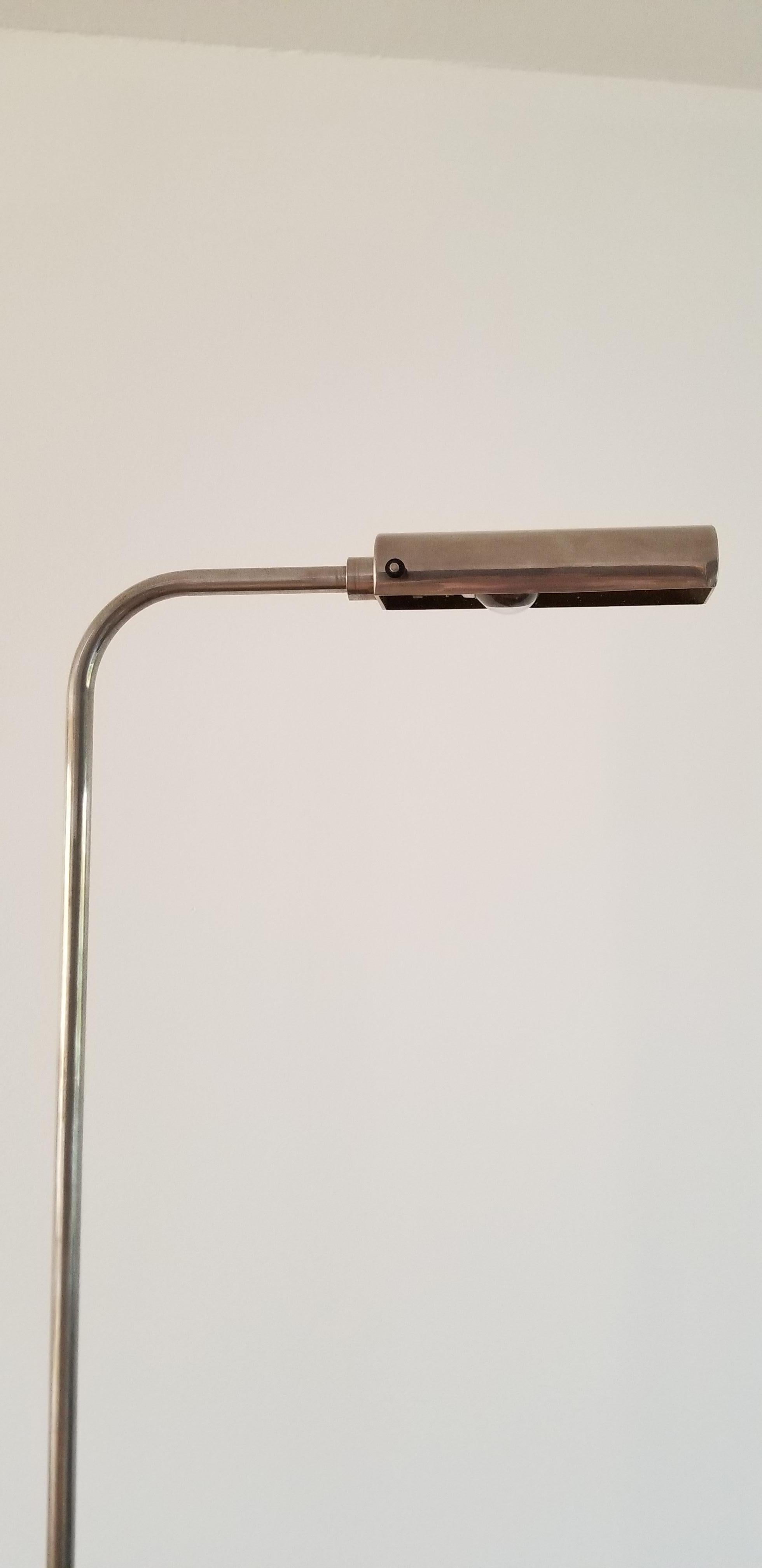 Bronze Nickel-Plated Reading Lamp by Christian Liaigre, France, Late 1980s