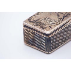 Caja de rapé de plata niquelada