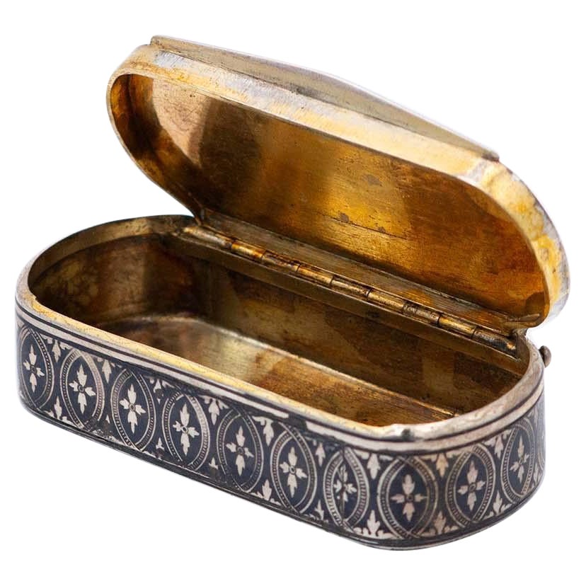 Nickel plated silver snuff box