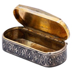 Nickel plated silver snuff box